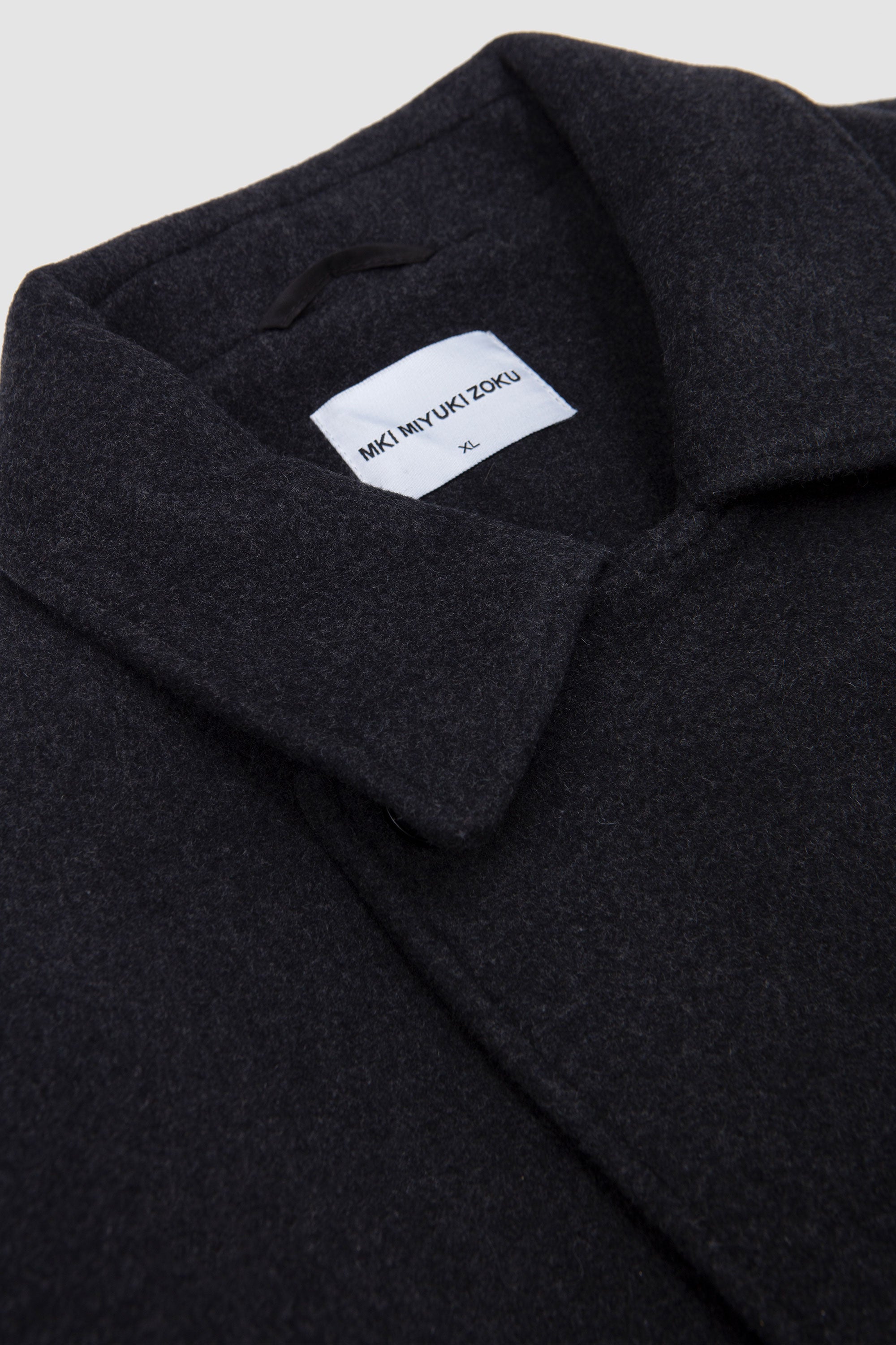 Wool Double Breasted Overcoat Charcoal