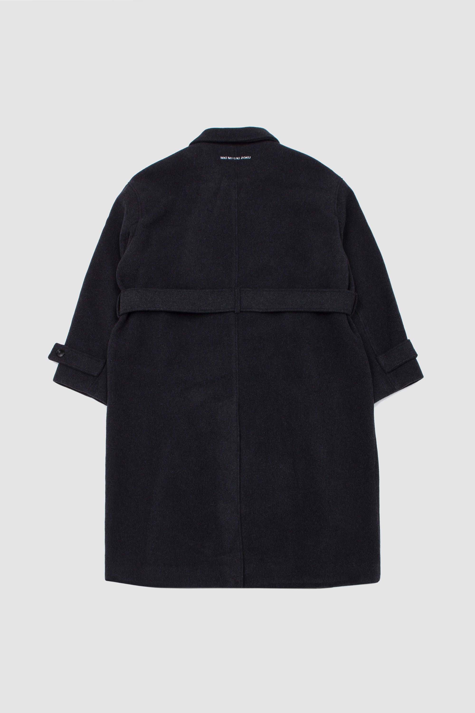 Wool Double Breasted Overcoat Charcoal_4