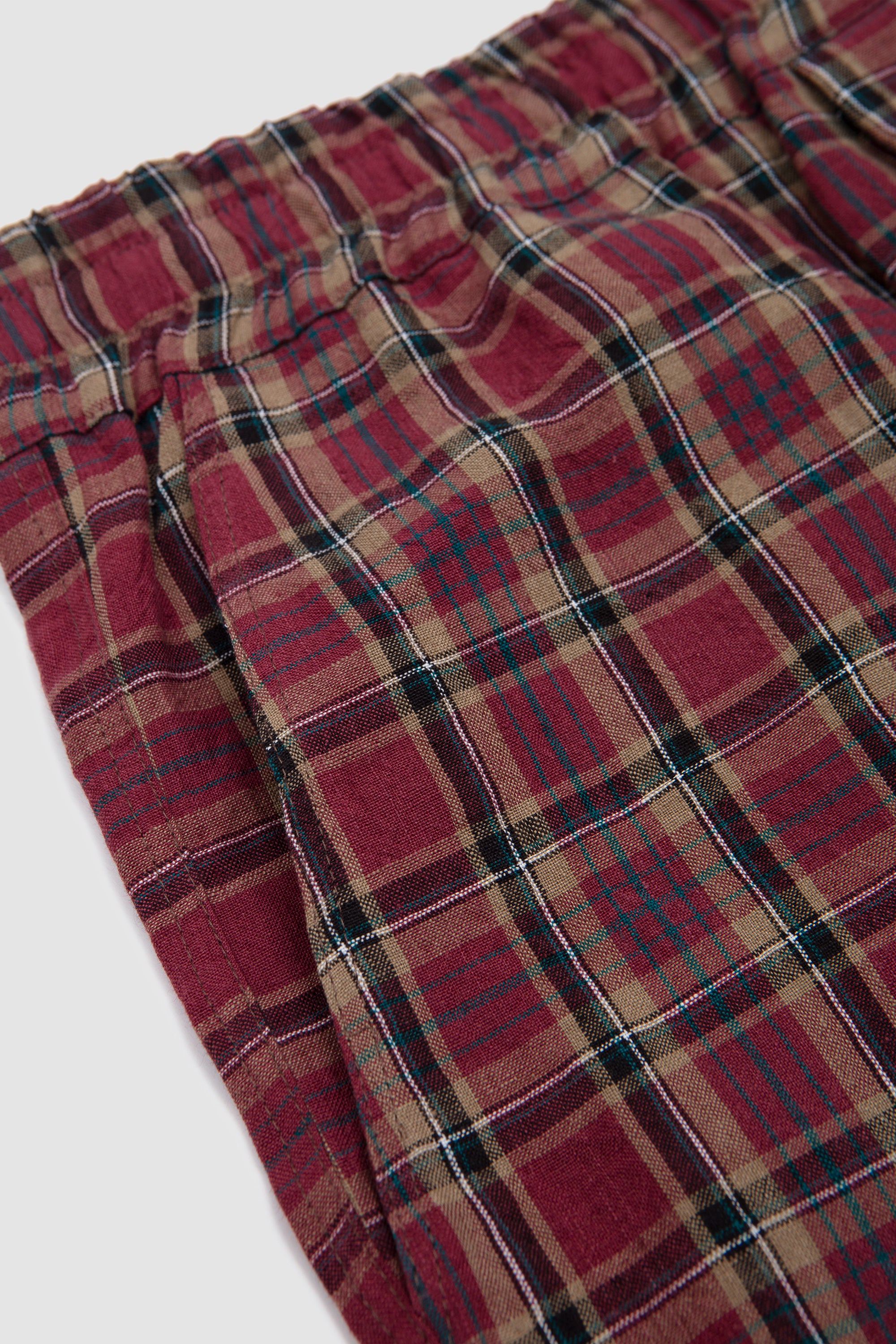 Leonida Shorts Burgundy/ Sand Check_2