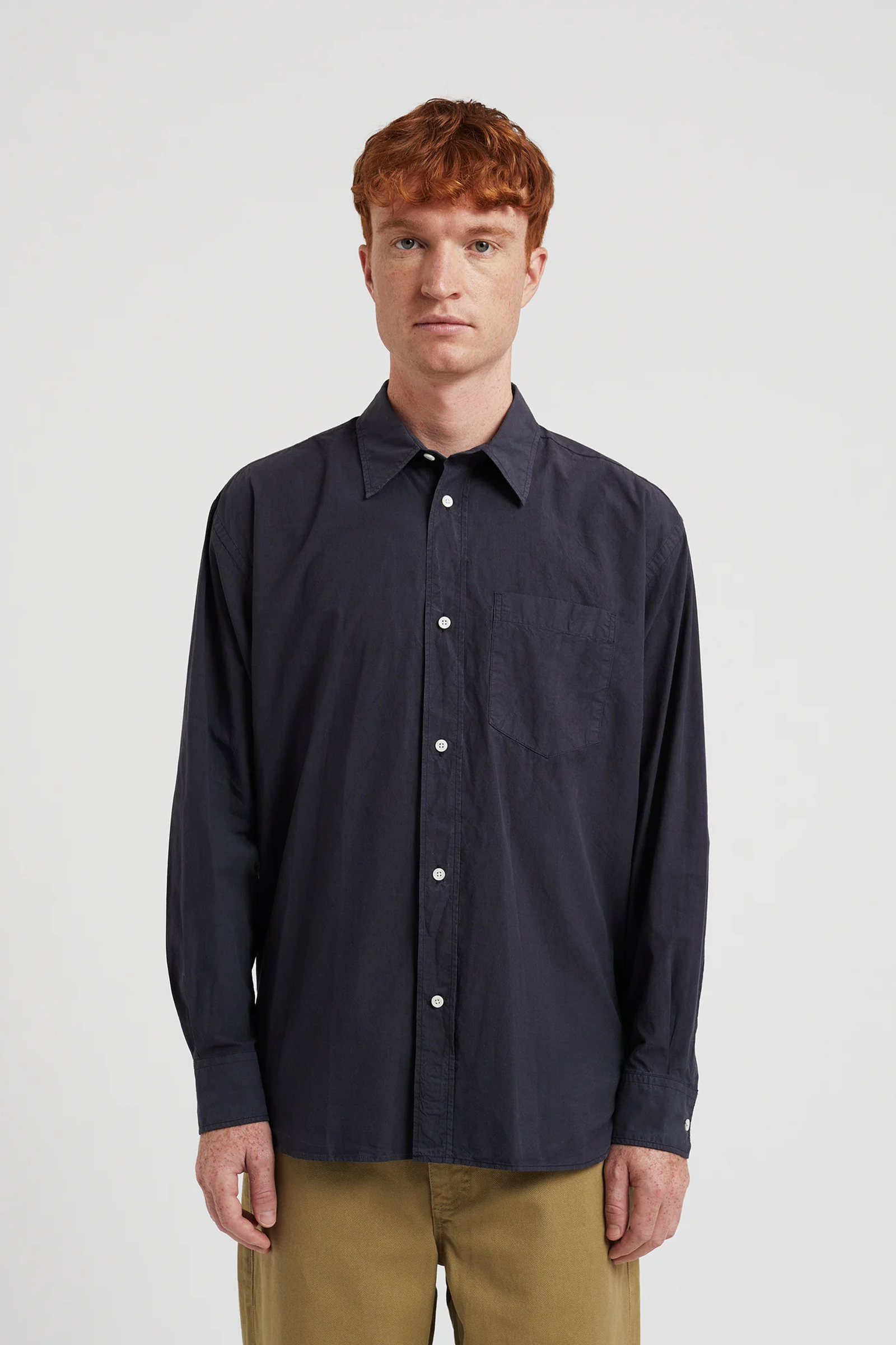 Ole Cotton Tencel Shirt Dark Navy