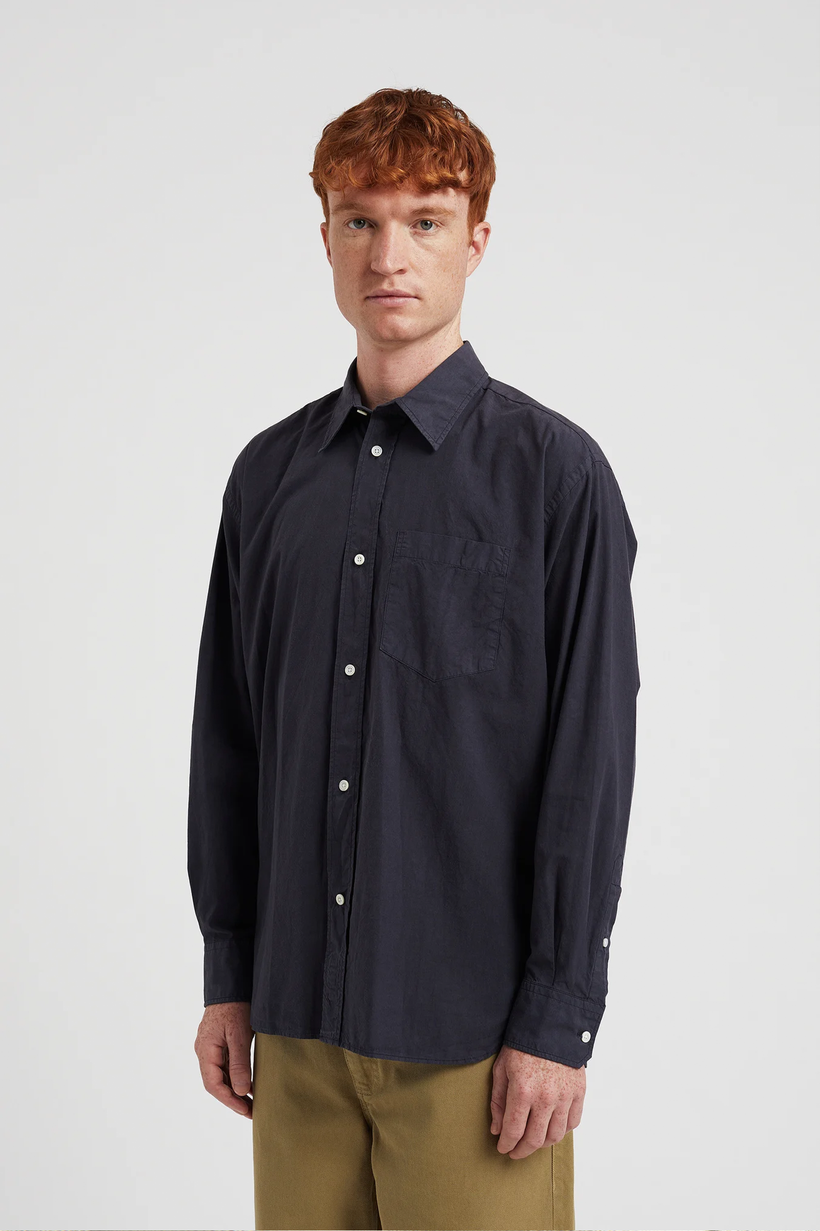 Ole Cotton Tencel Shirt Dark Navy