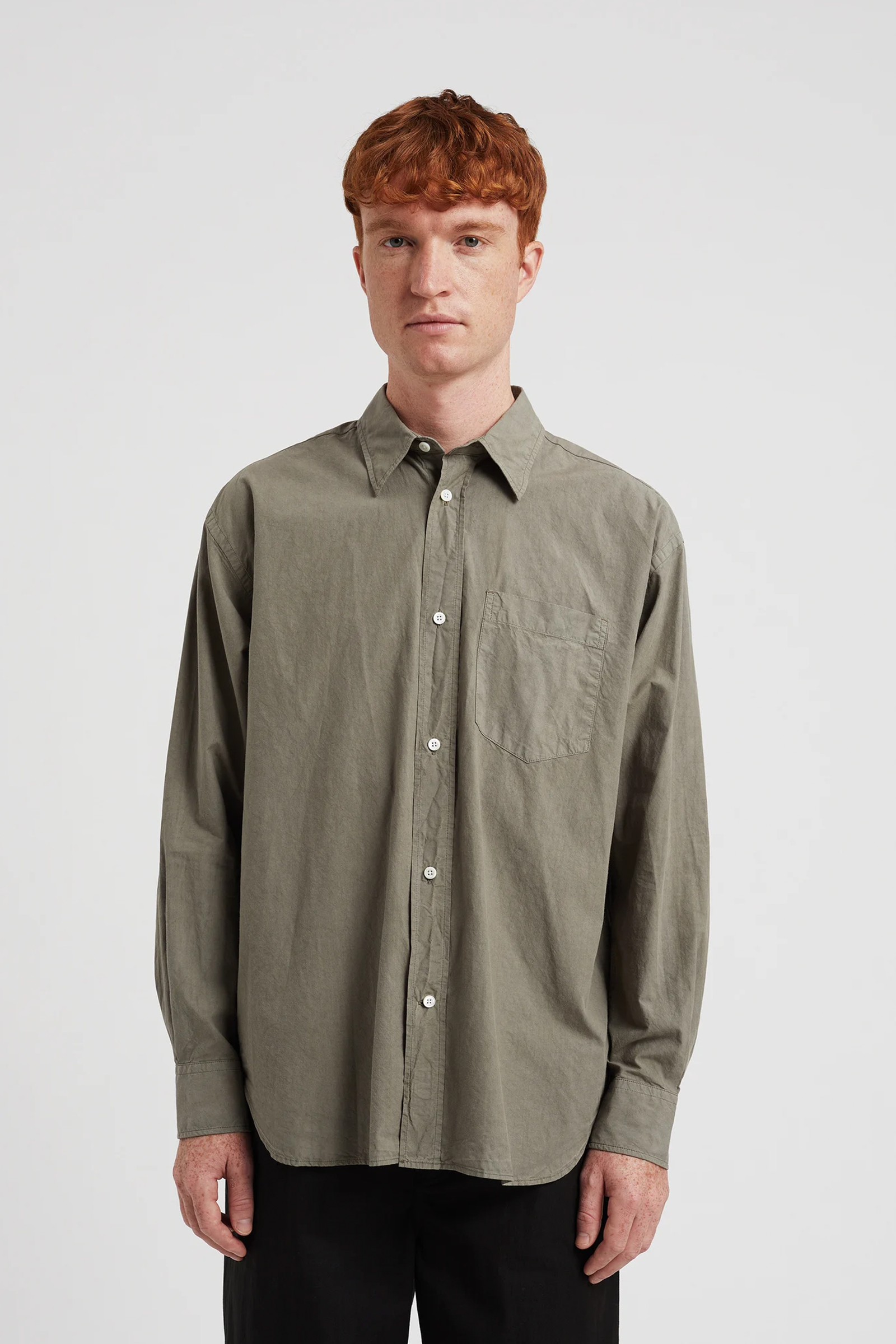 Ole Cotton Tencel Shirt Mid Khaki_1