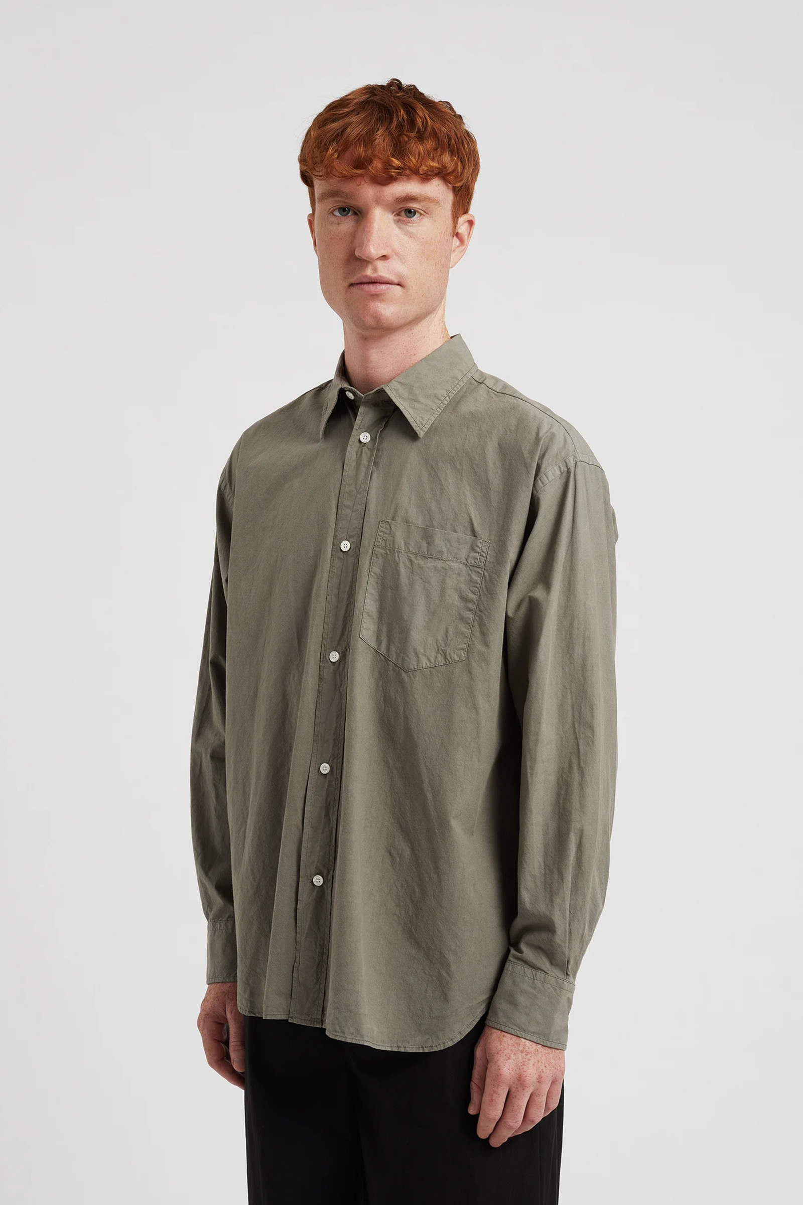 Ole Cotton Tencel Shirt Mid Khaki_2
