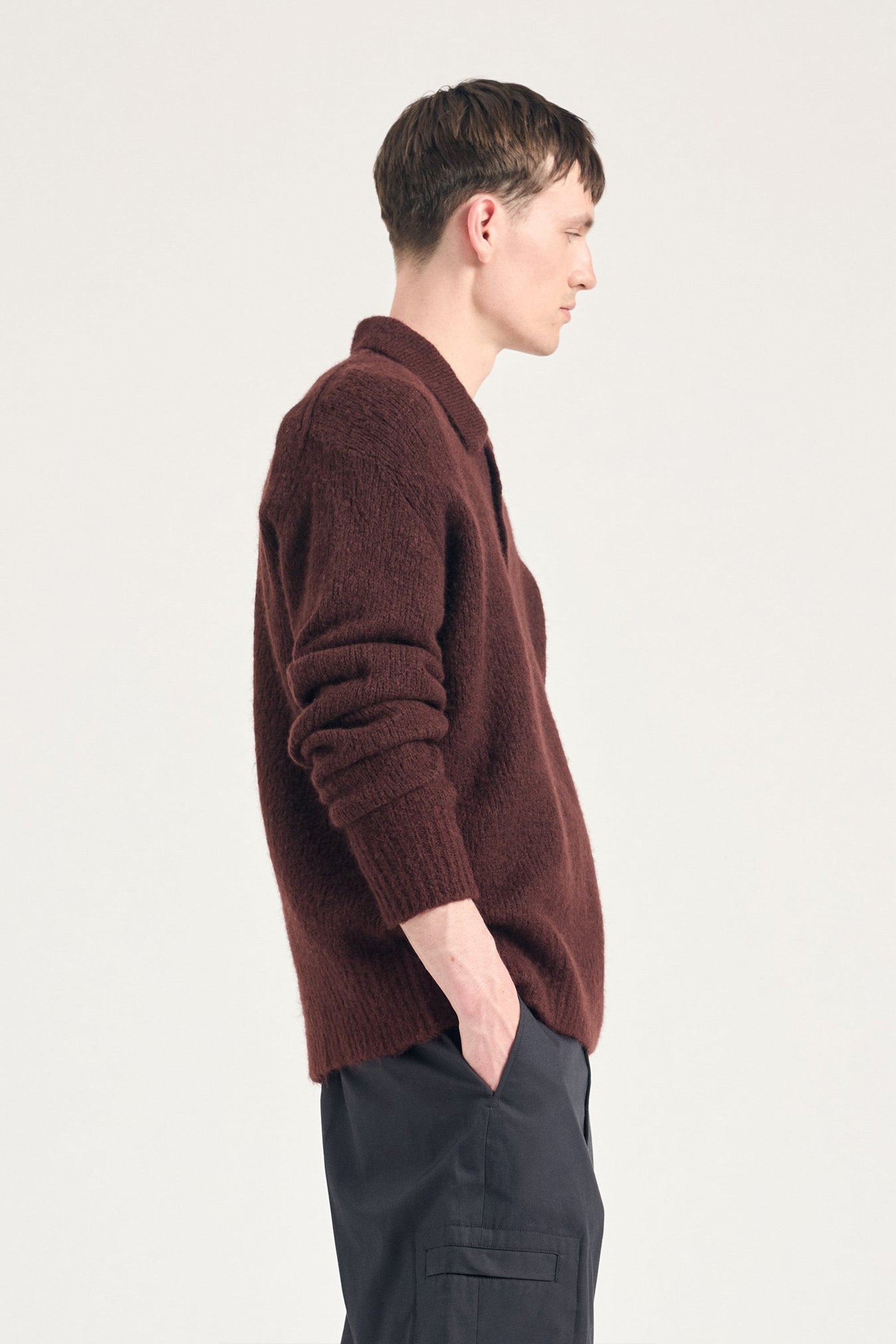 SPORTIVO [Rasmus relaxed brushed polo mahogany]