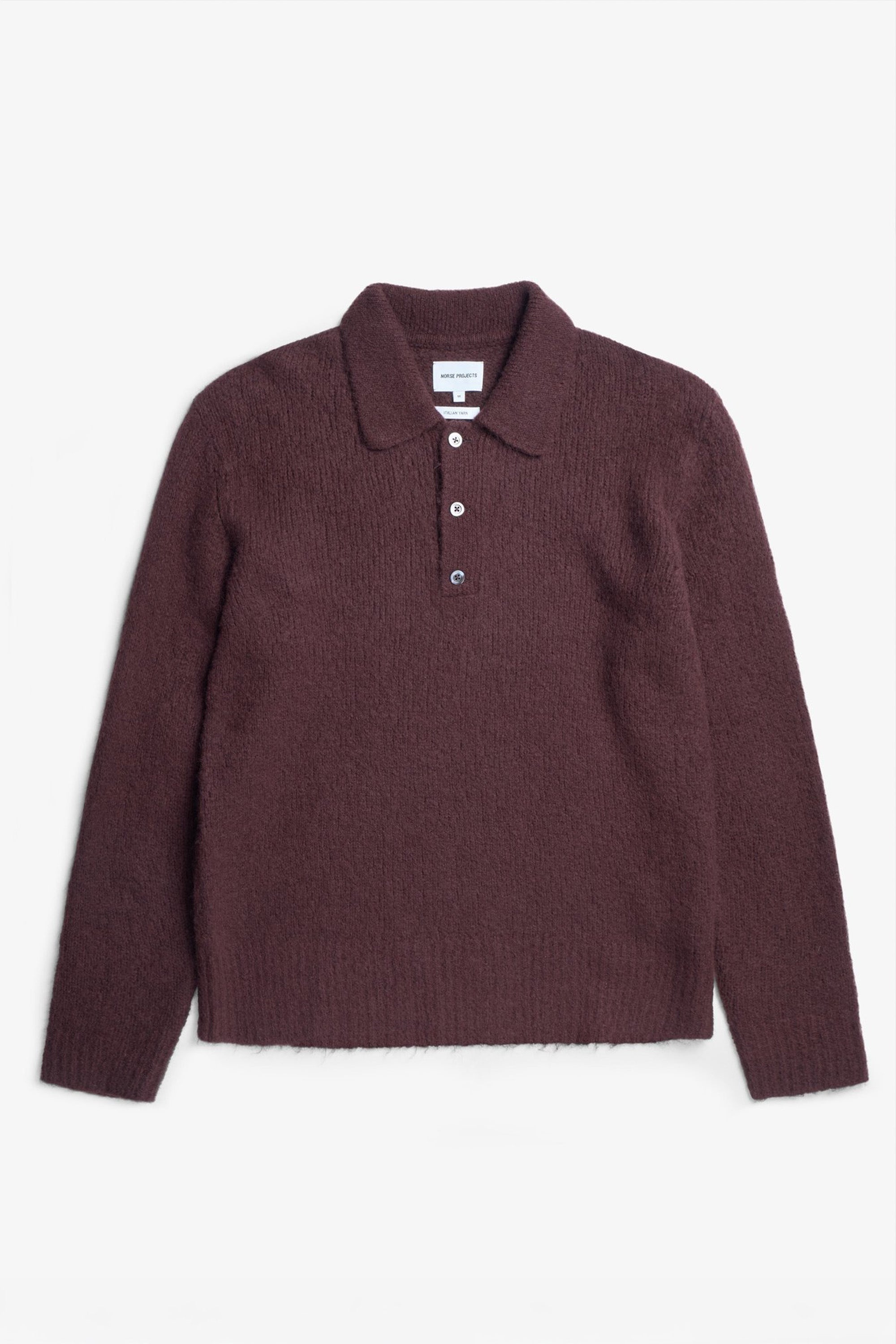 Rasmus Relaxed Brushed Polo Mahogany_4