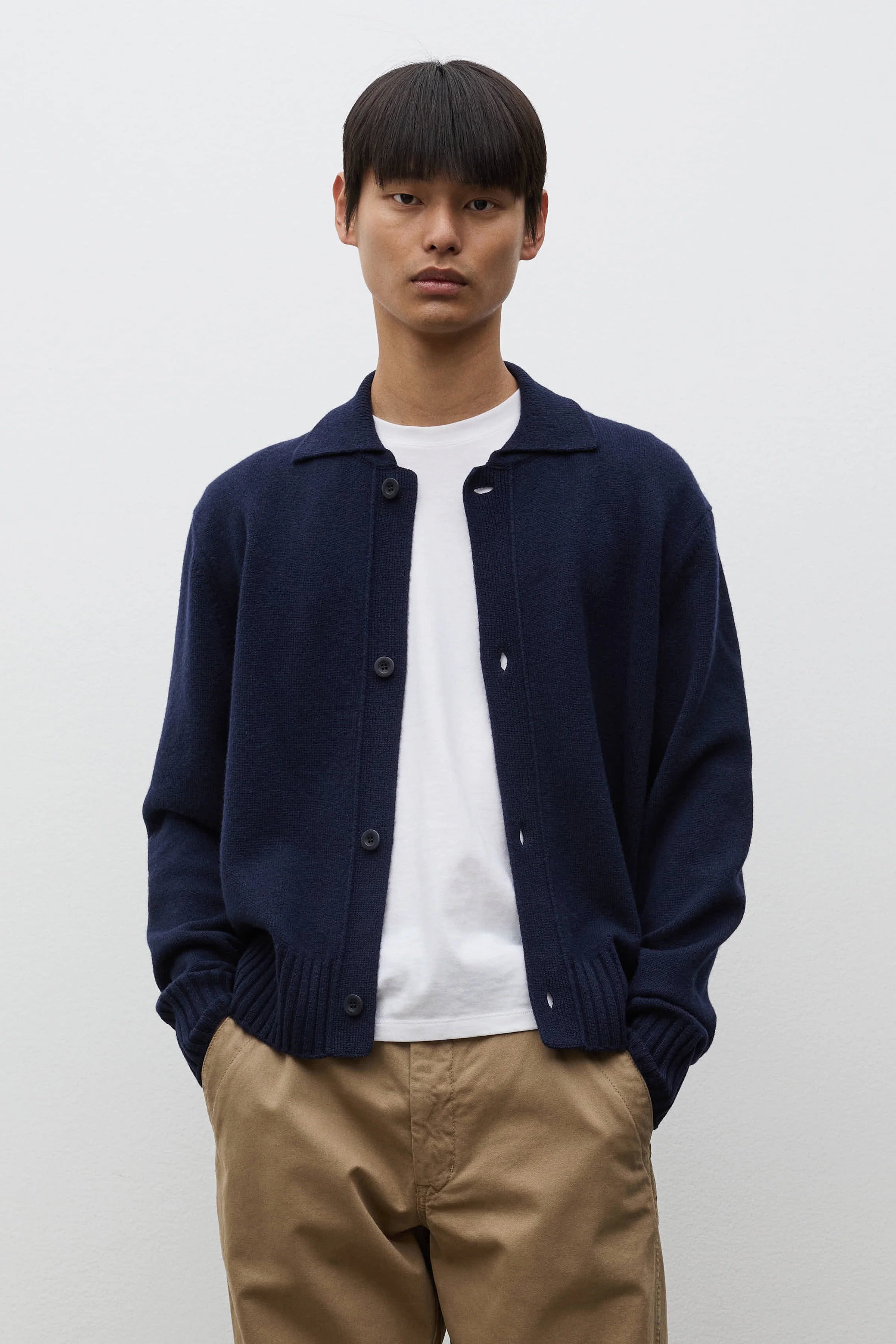 Aldrup Lambswool Cardigan Dark Navy_1