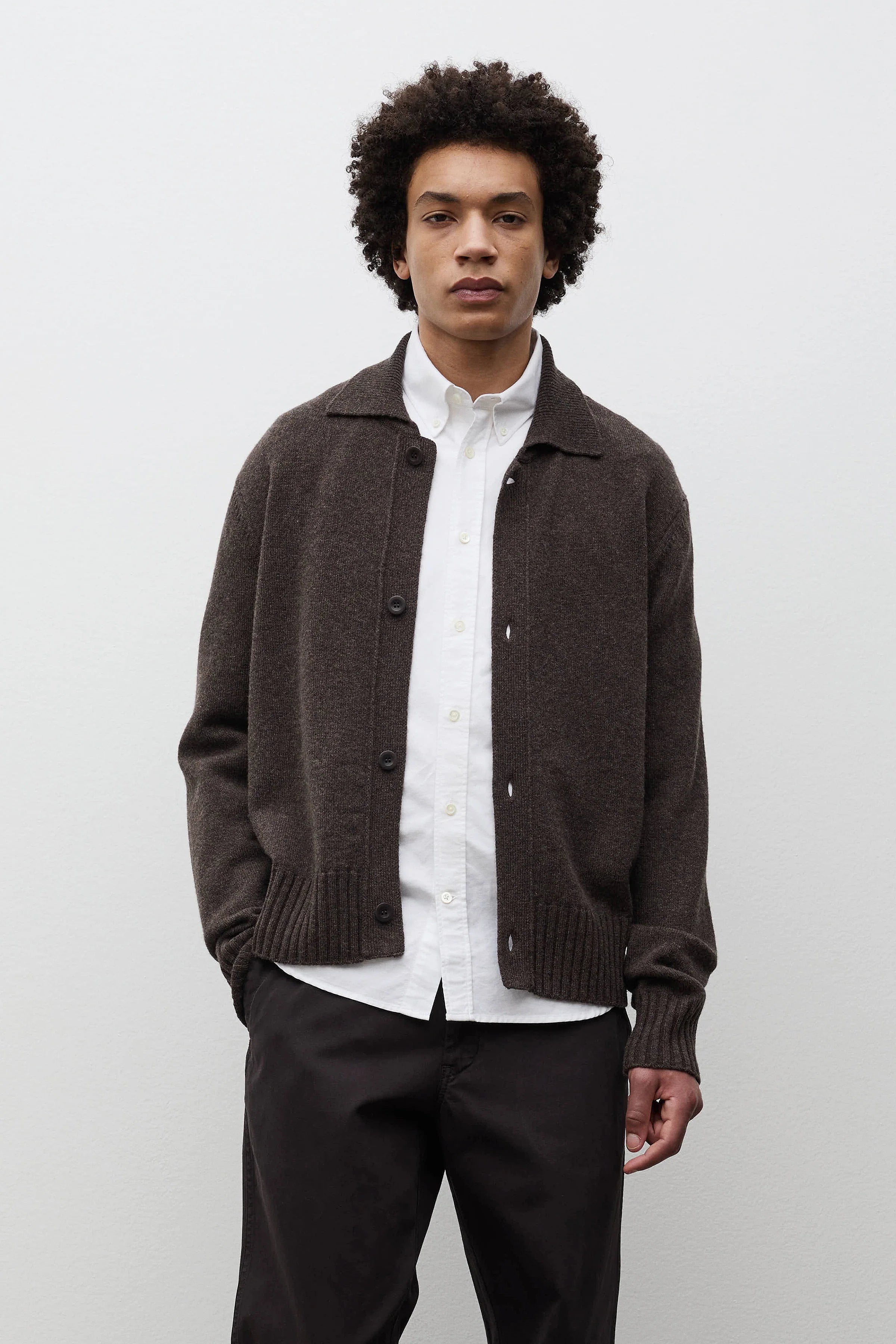 Aldrup Lambswool Cardigan Heathland Brown_1