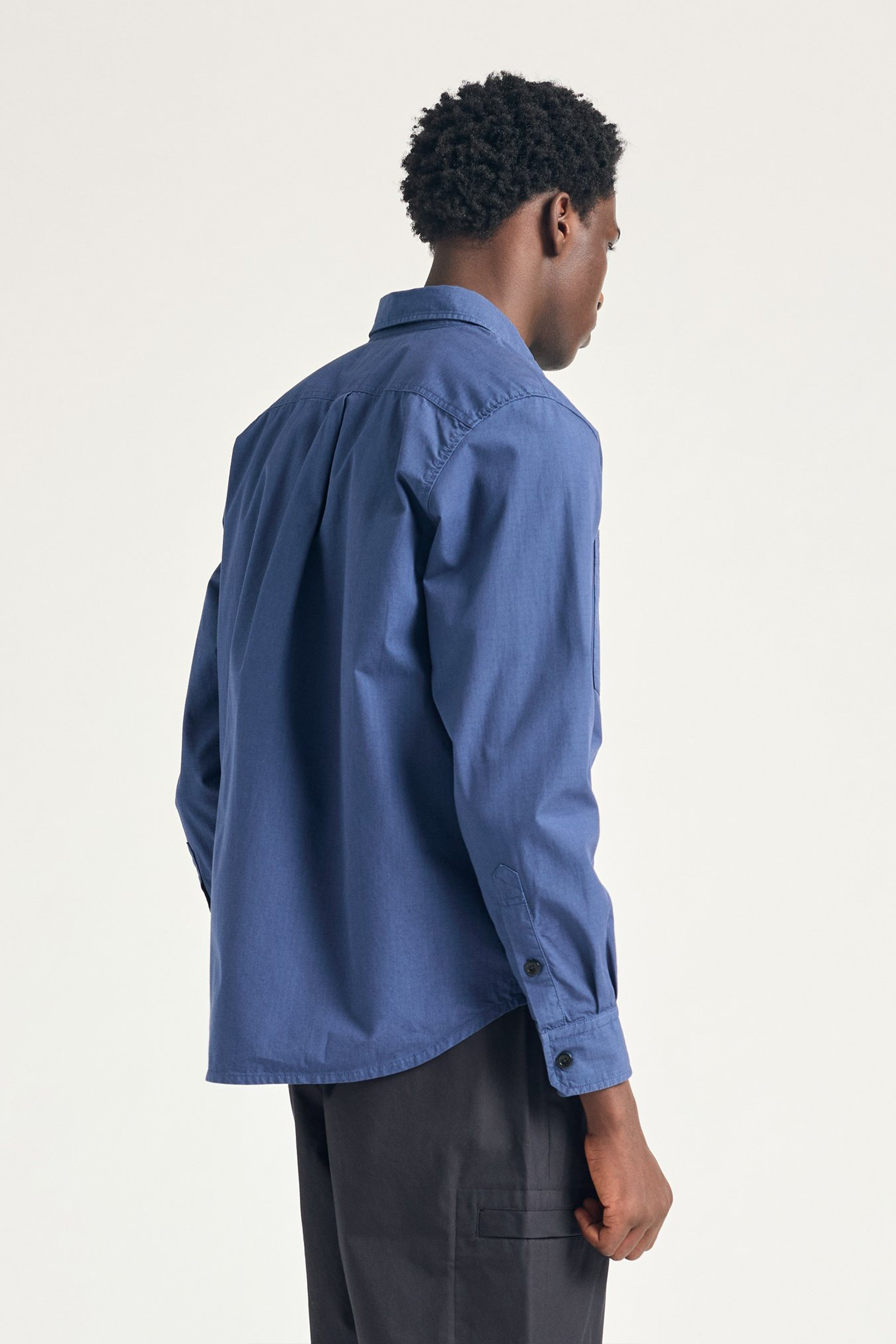 Algot Cotton Ripstop Relaxed Shirt Workwear Blue