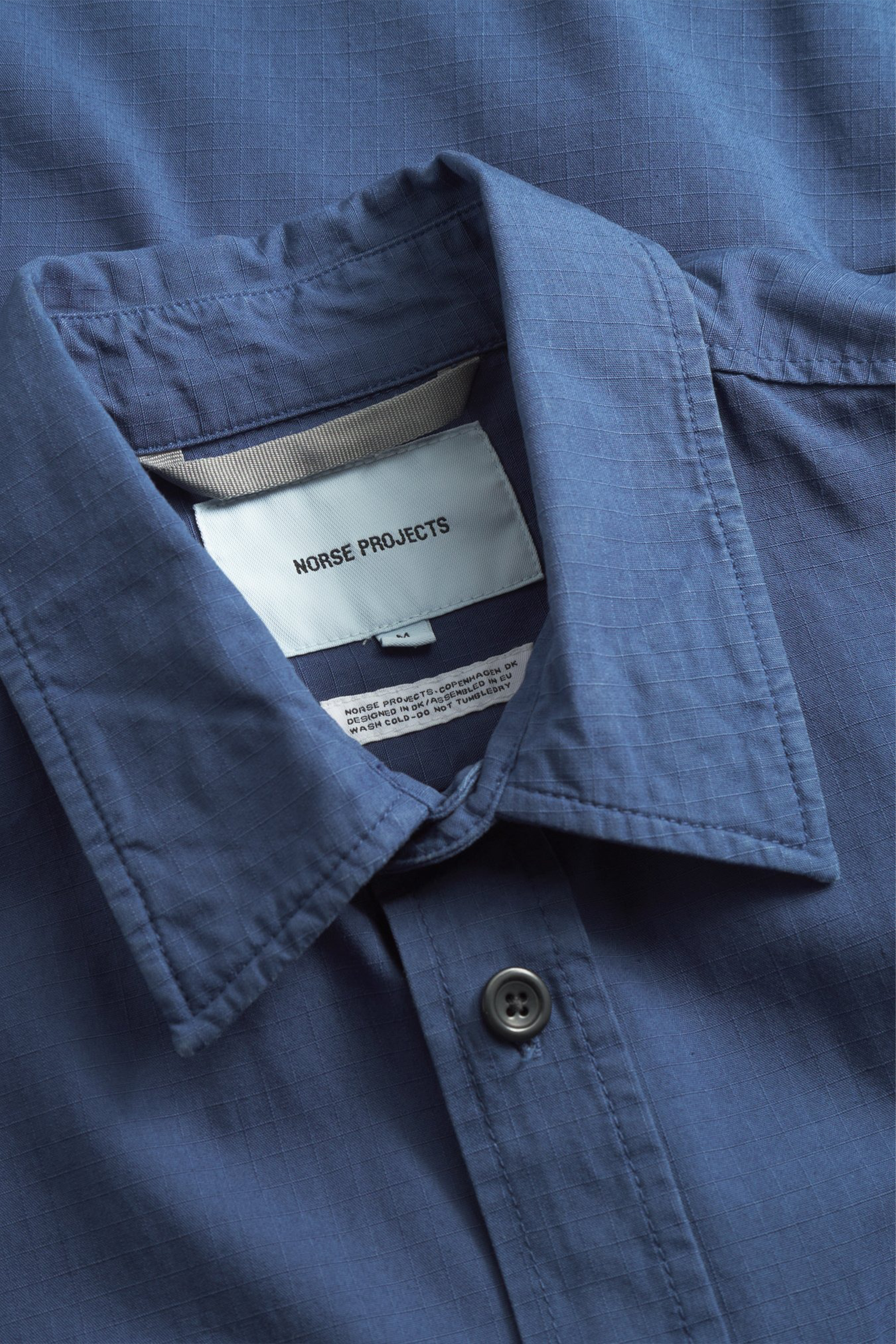 Algot Cotton Ripstop Relaxed Shirt Workwear Blue