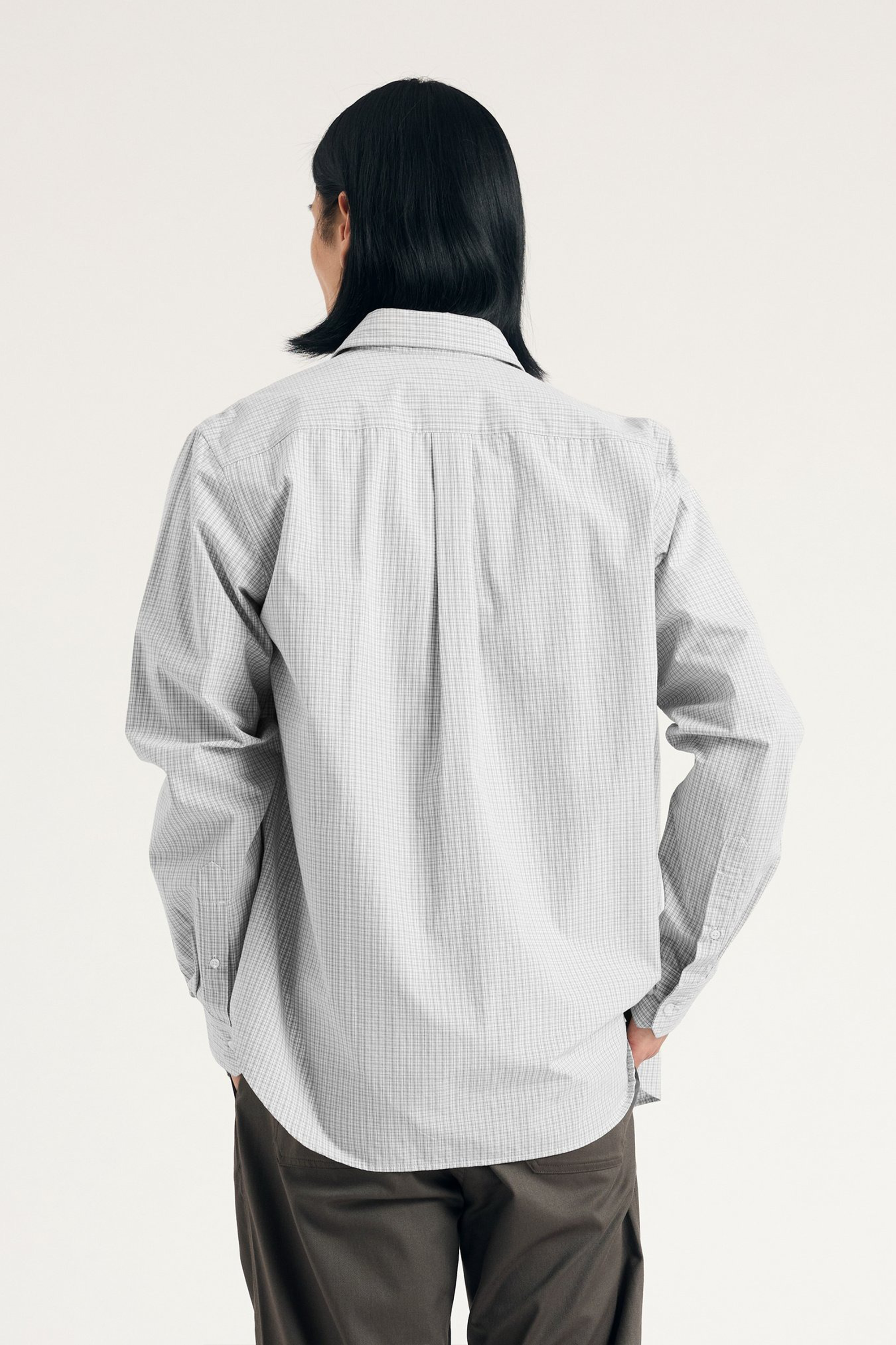 Algot Poplin Check Shirt Oatmeal