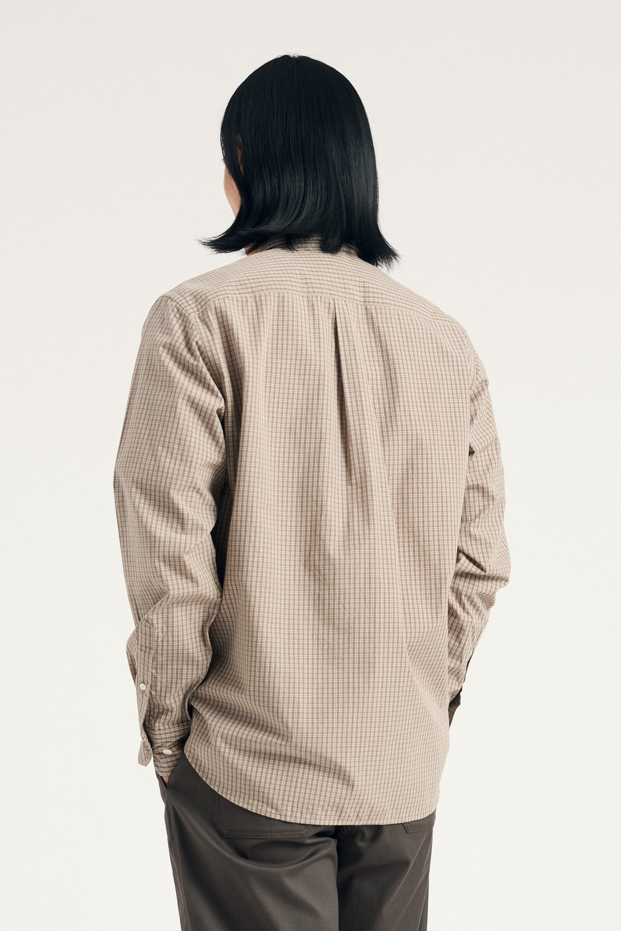 Algot Poplin Check Shirt Walnut