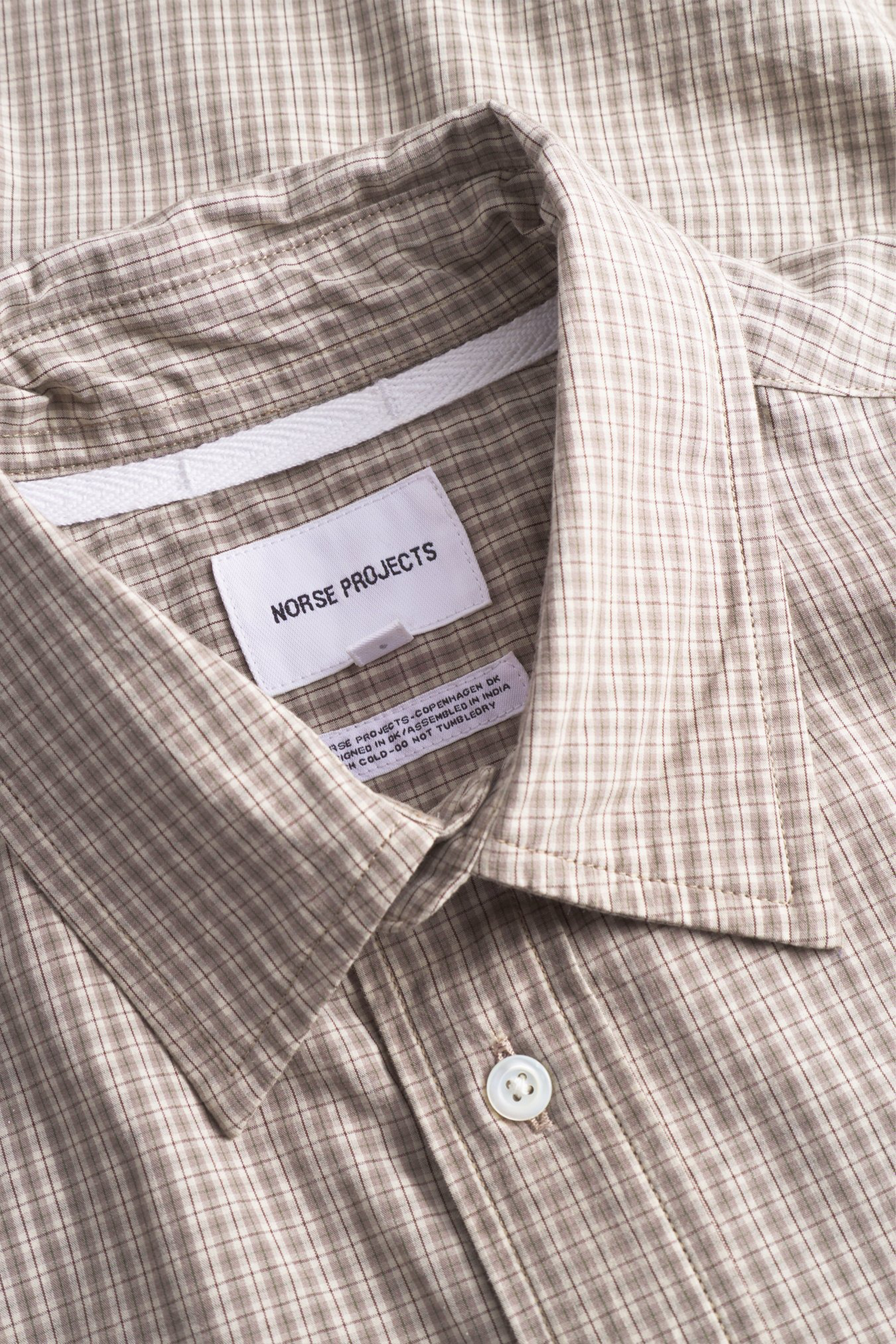 Algot Poplin Check Shirt Walnut