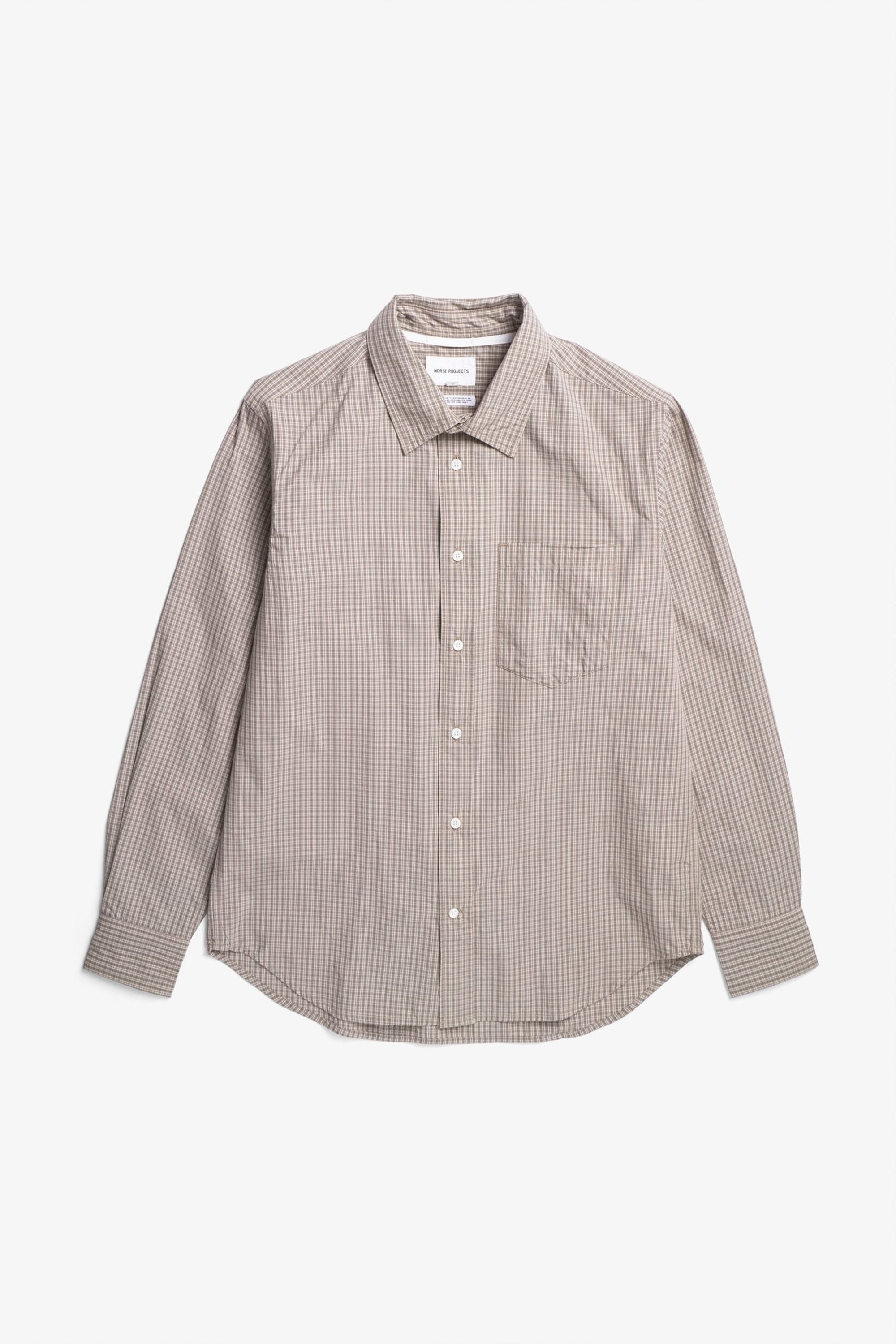 Algot Poplin Check Shirt Walnut_4