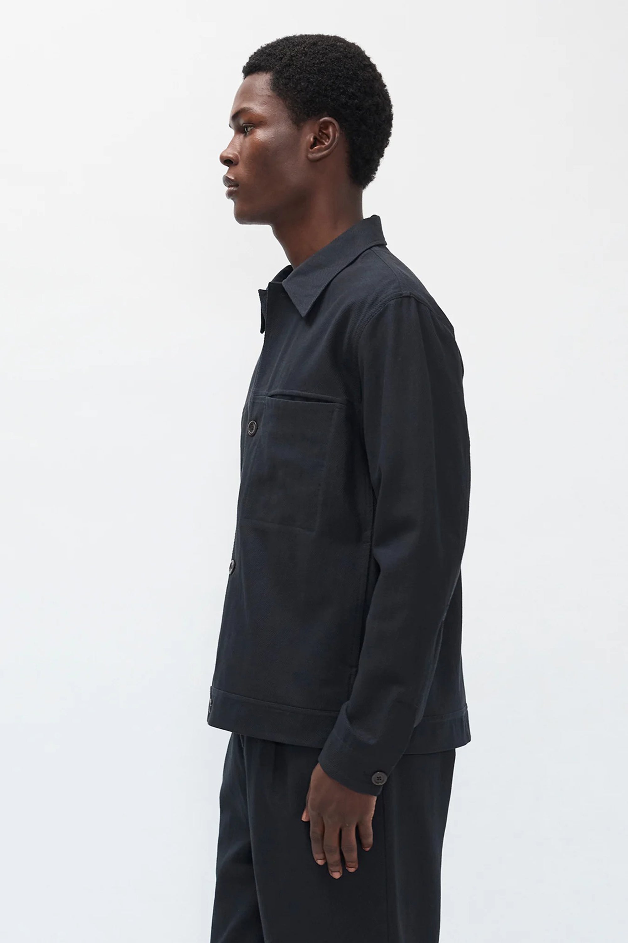 Arresskov Cotton Linen Twill Overshirt Dark Navy_2