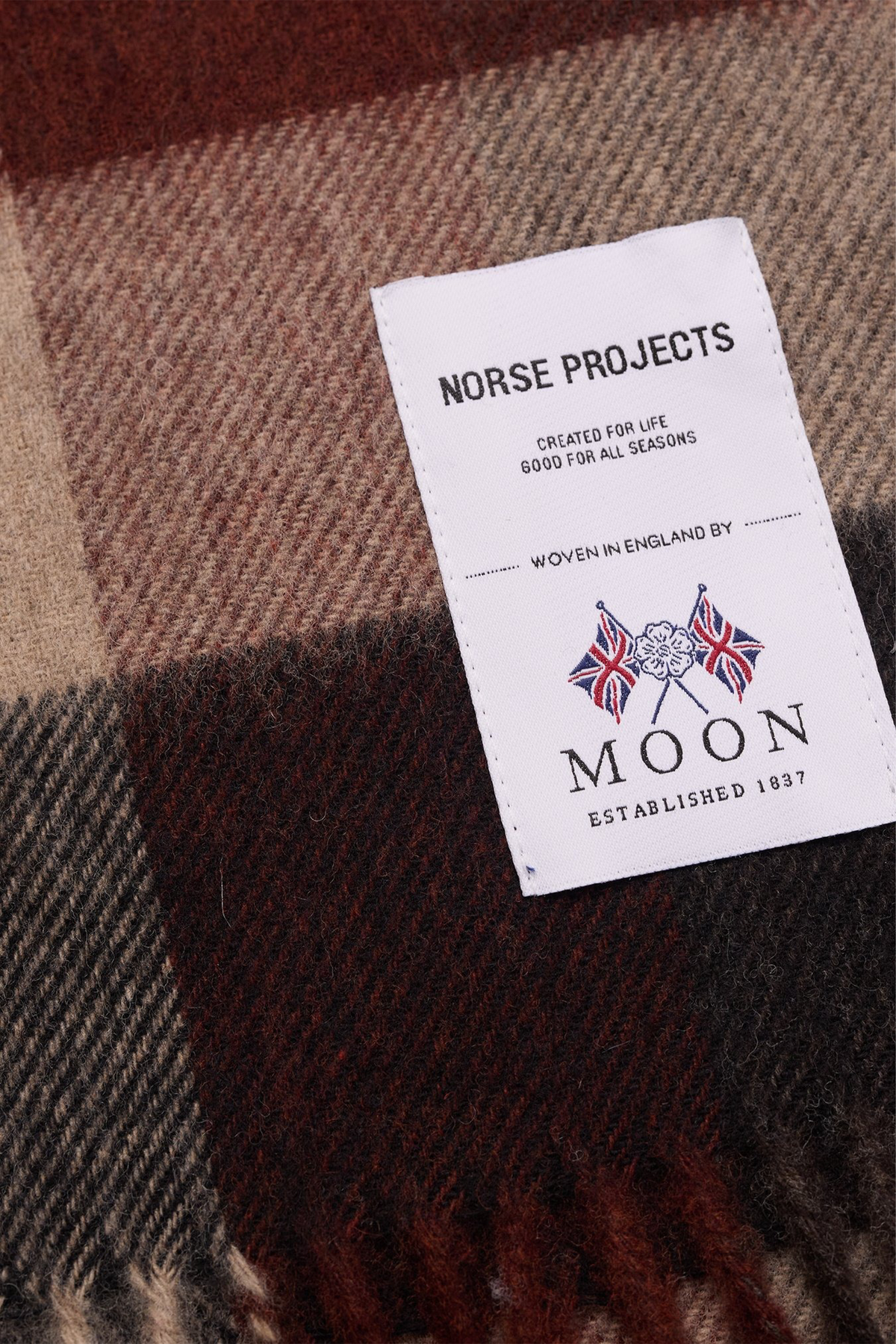 Norse Moon Merino Lambswool Checked Scarf Espresso_2