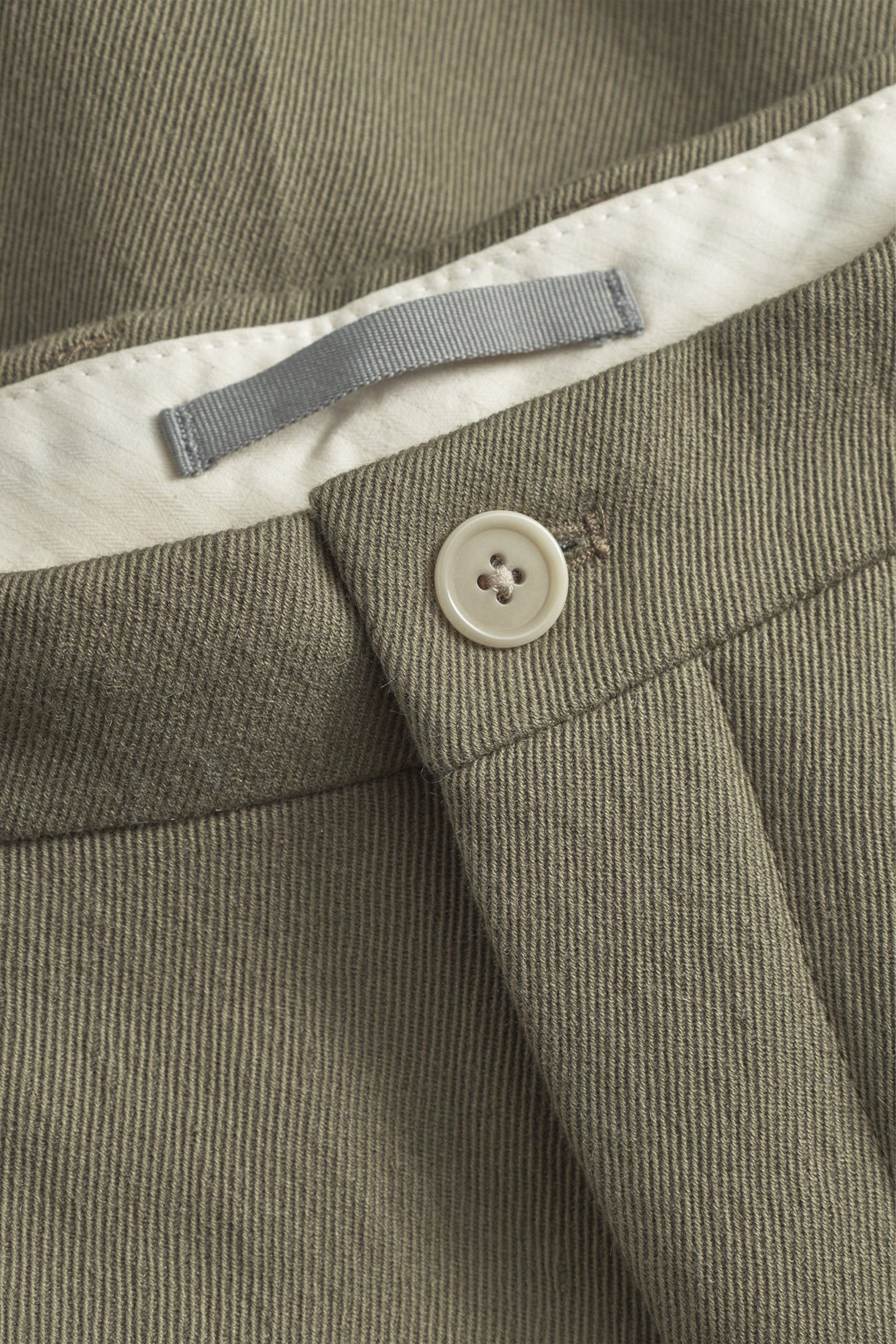 Benn Relaxed Cavalry Cotton Wool Pleated Trouser Olive Night