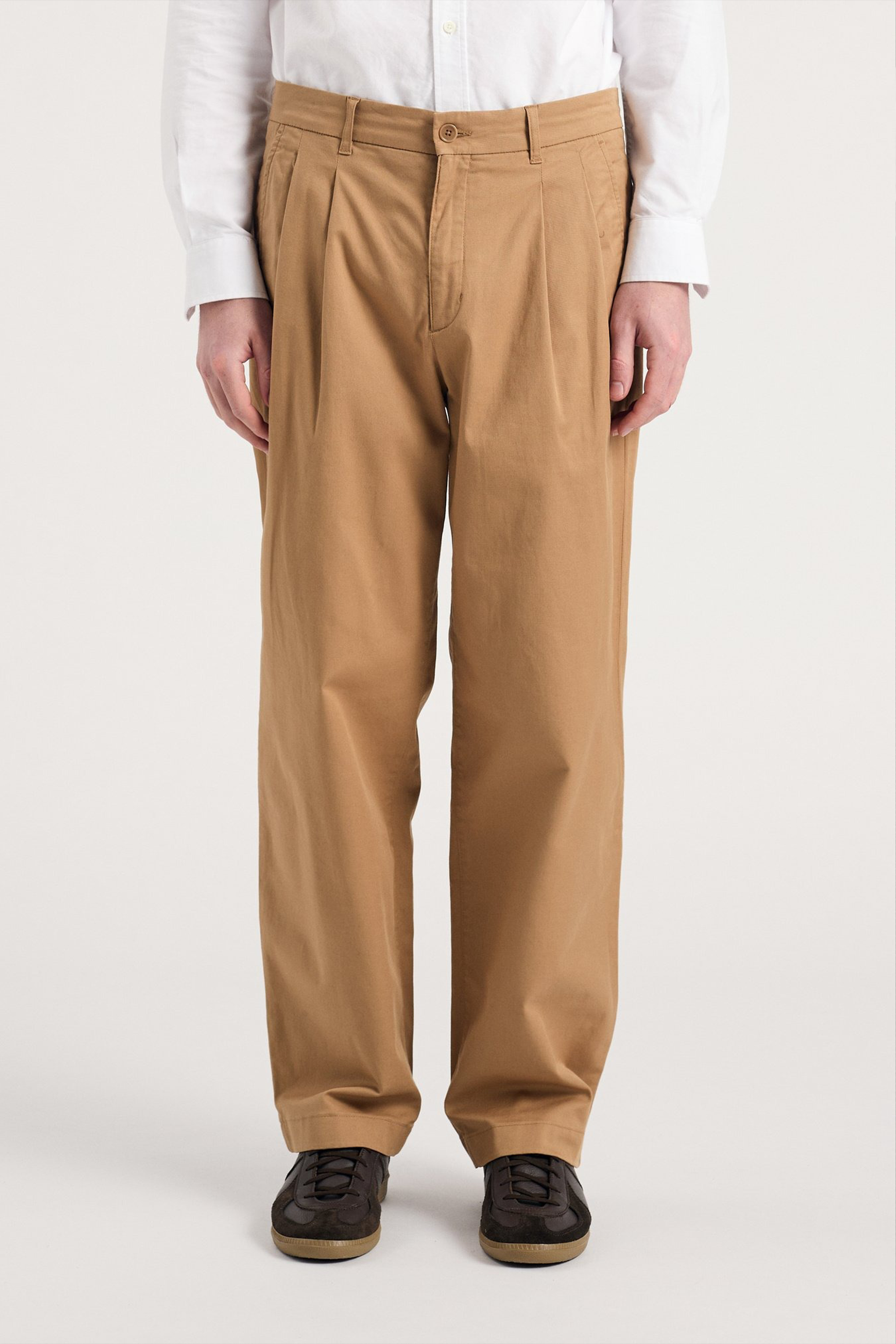 Benn Relaxed Twill Pleated Trouser Utility Khaki
