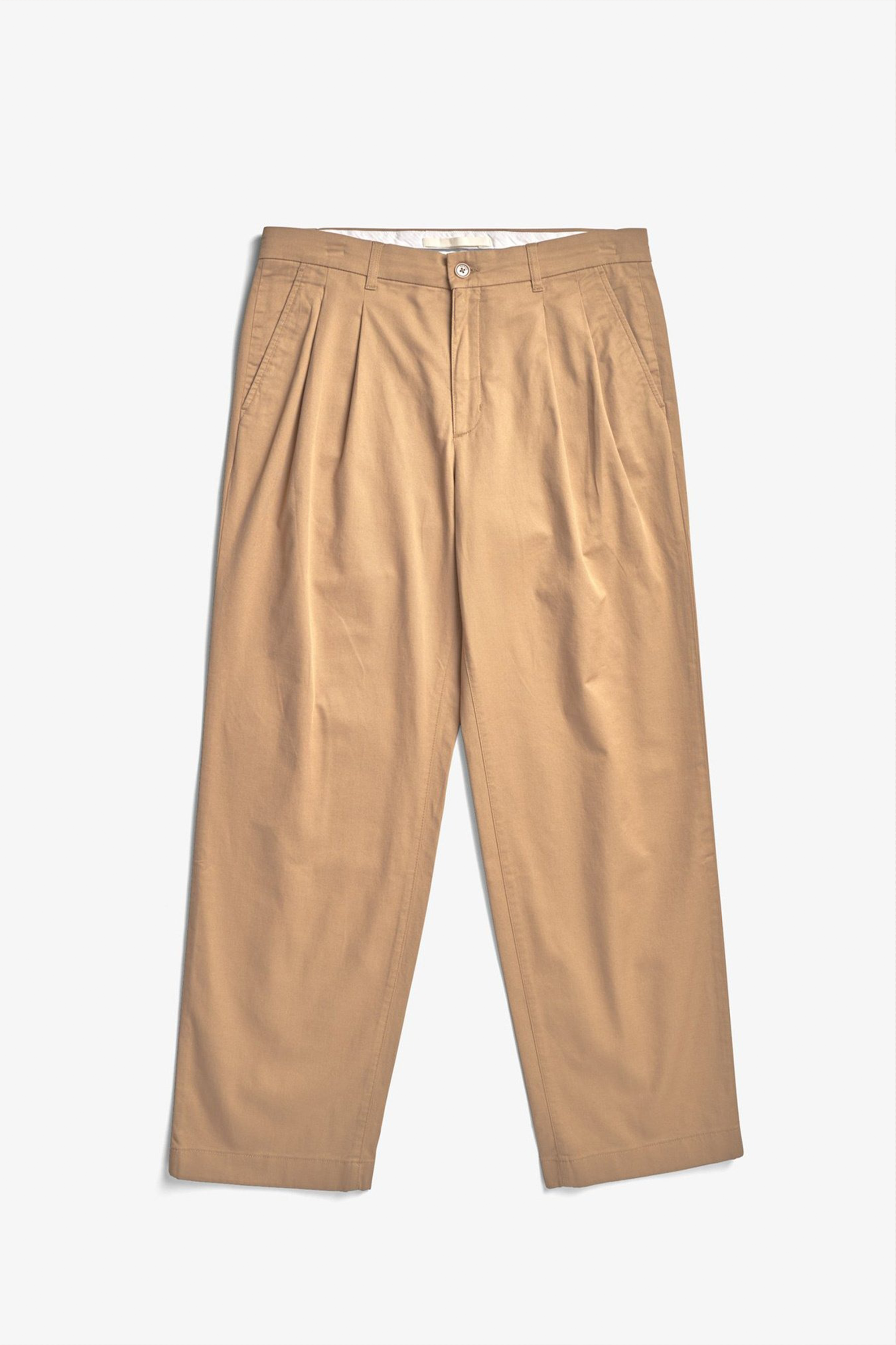 Benn Relaxed Twill Pleated Trouser Utility Khaki_4