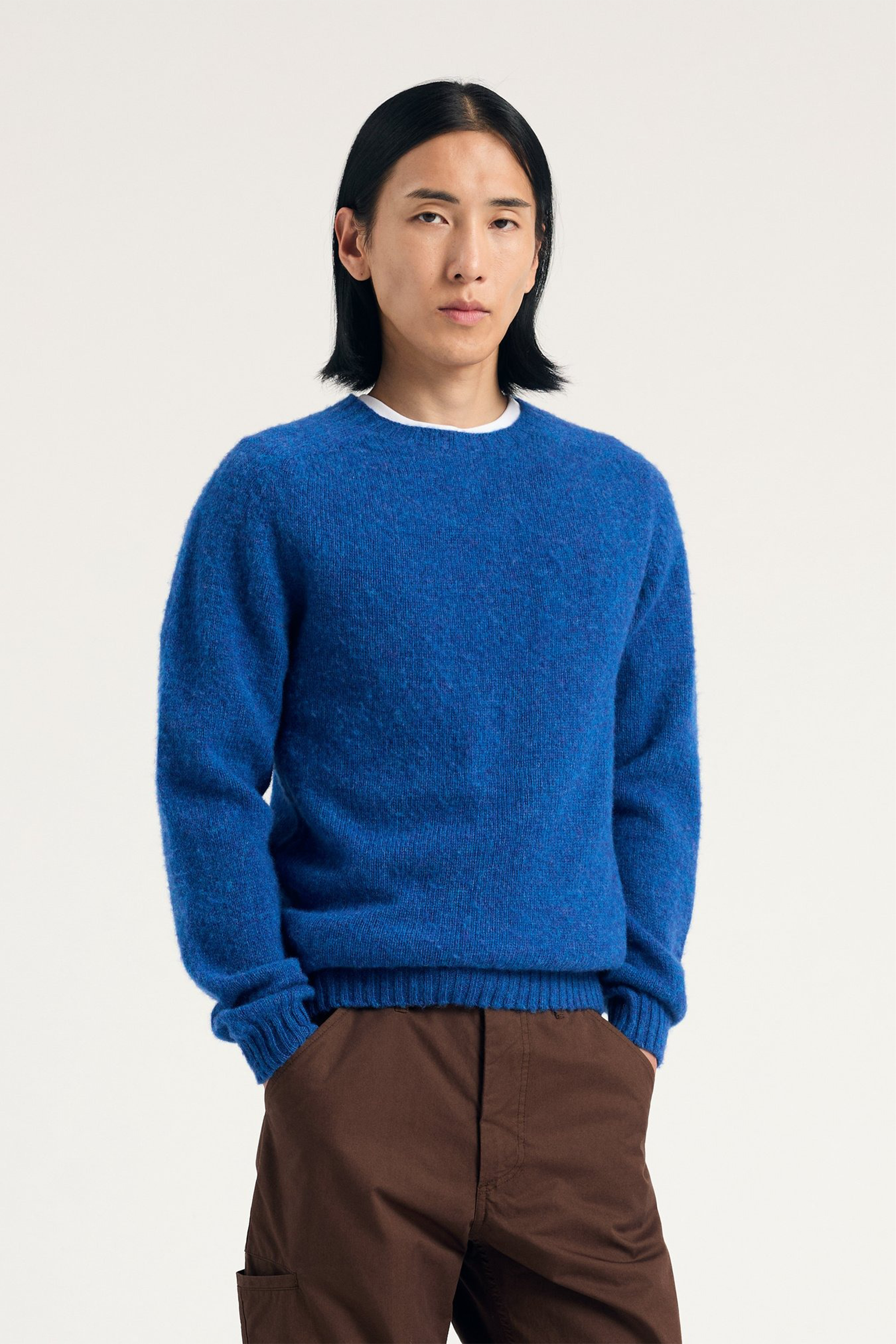Birnir Brushed Lambswool Sweater Estate Blue