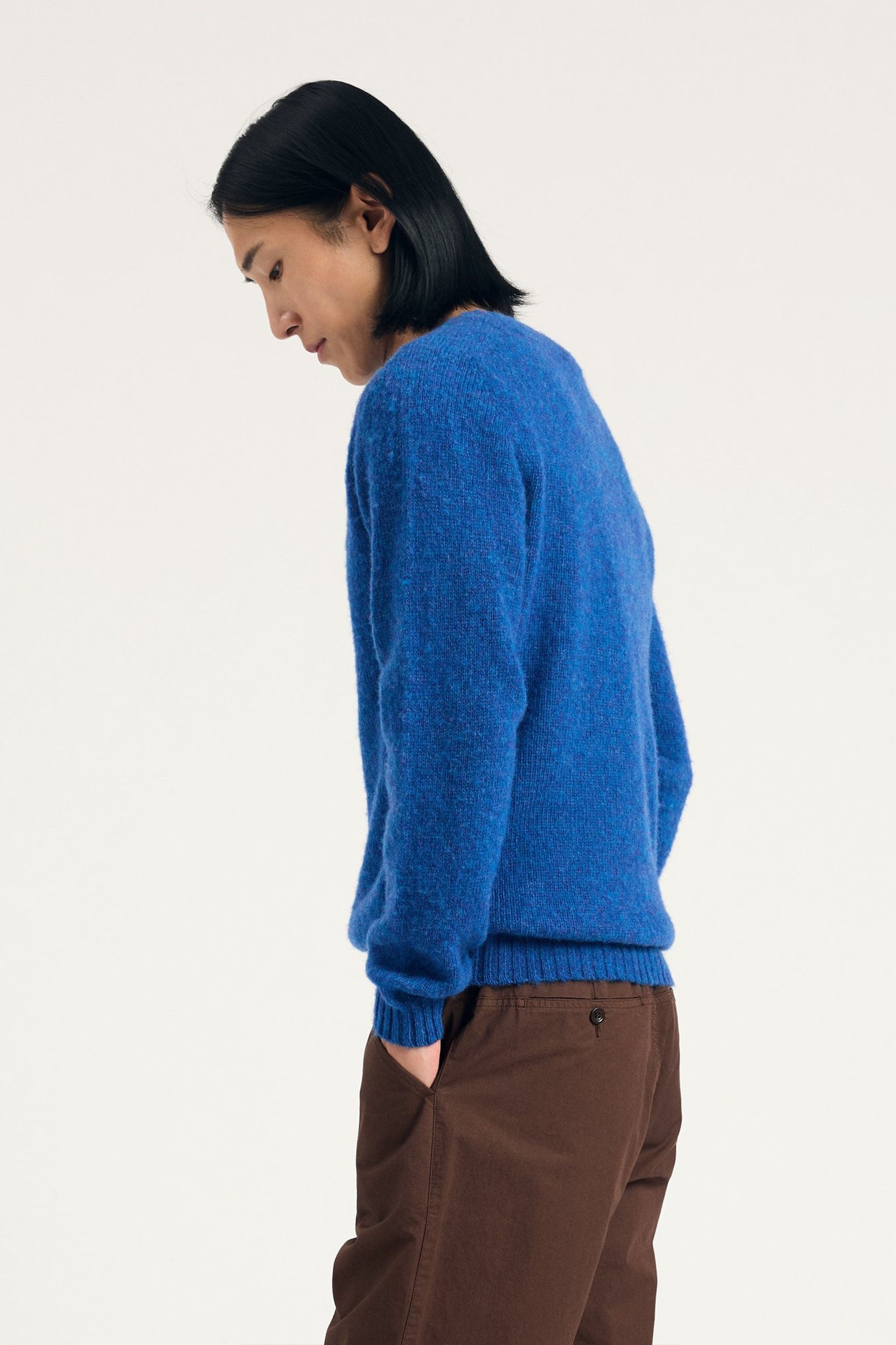 Birnir Brushed Lambswool Sweater Estate Blue