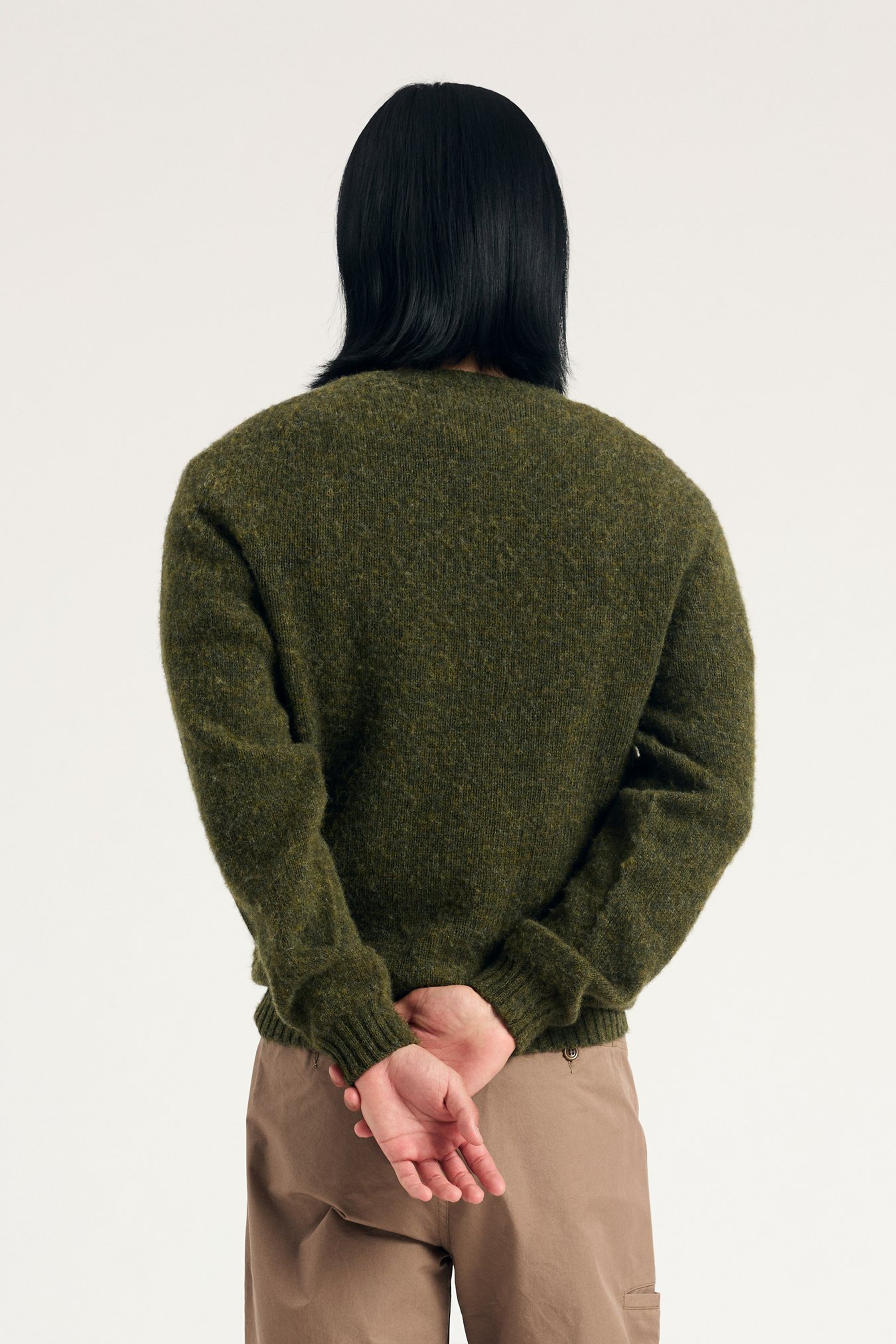 Birnir Brushed Lambswool Sweater Olive Night