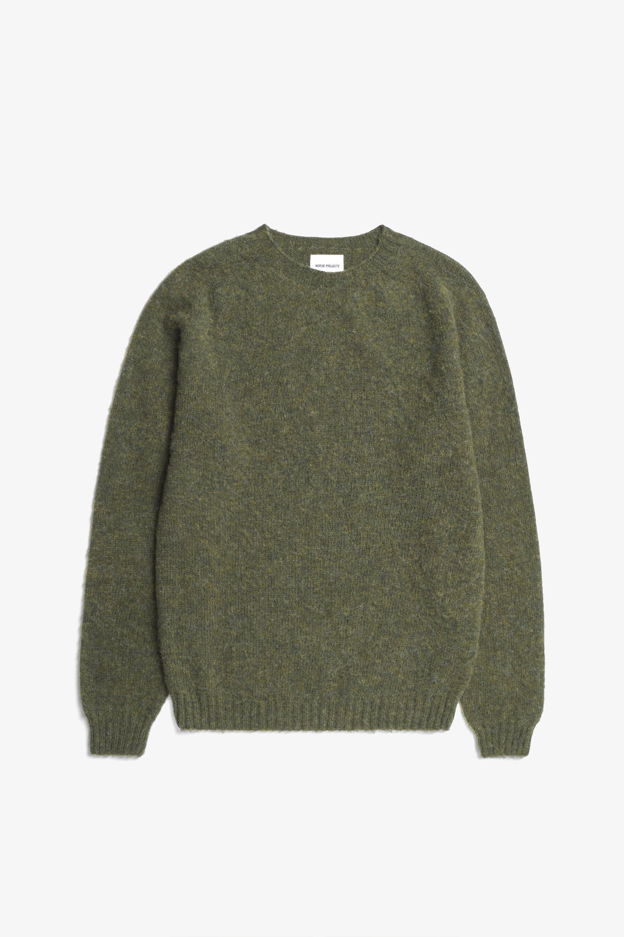 Birnir Brushed Lambswool Sweater Olive Night