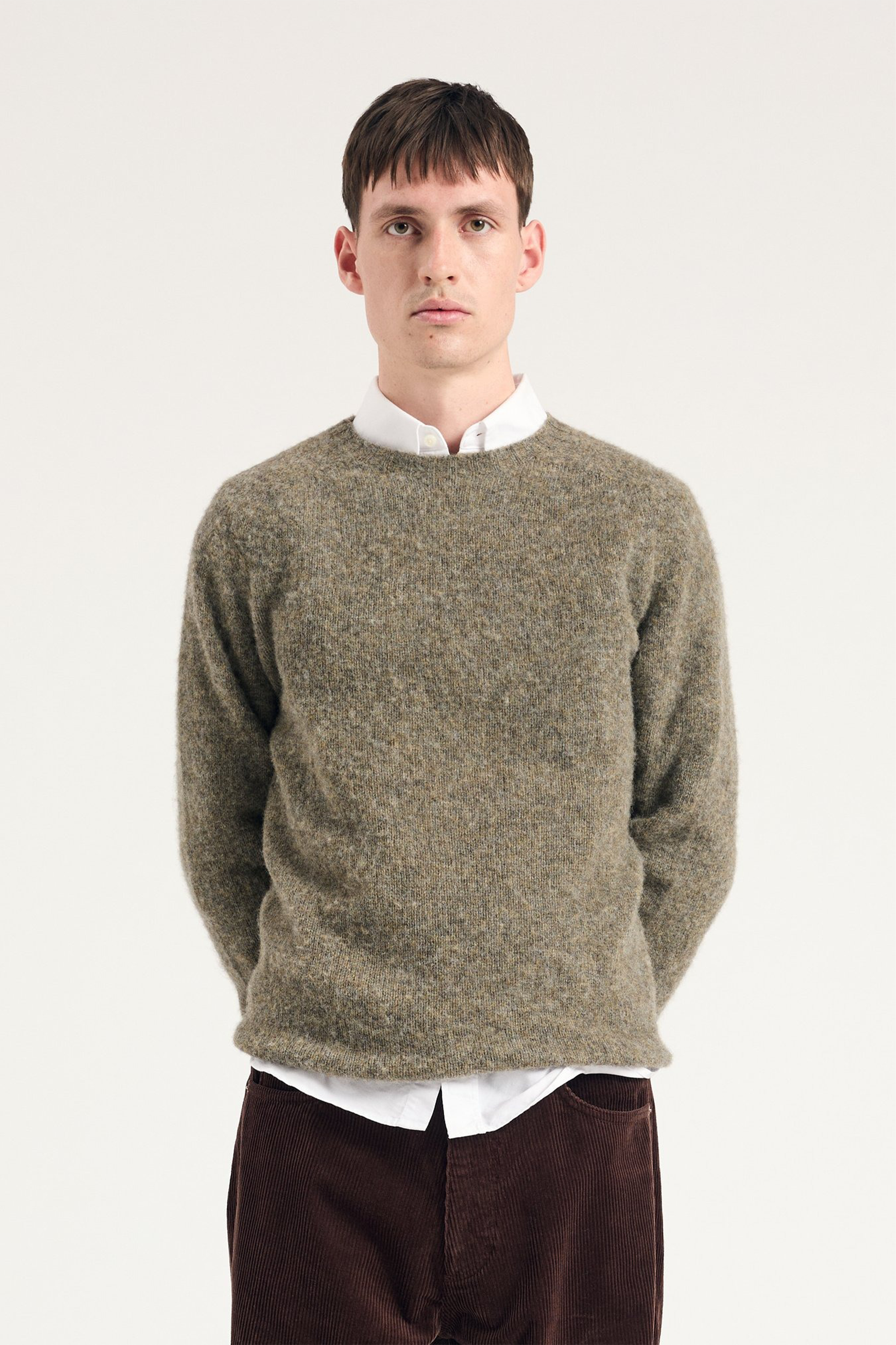 Birnir Brushed Lambswool Sweater Walnut