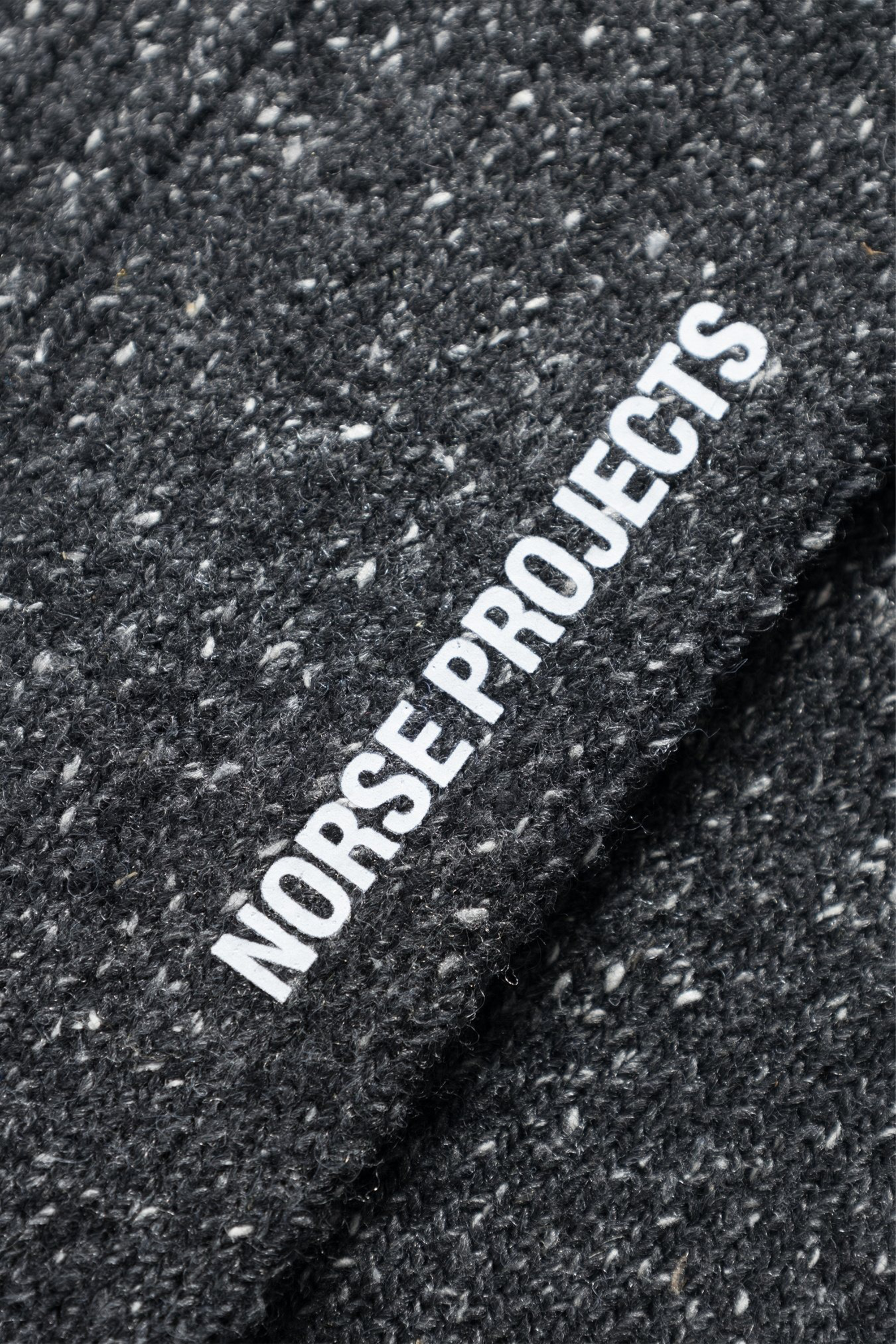 Bjarki Neps Wool Rib Socks Charcoal Melange