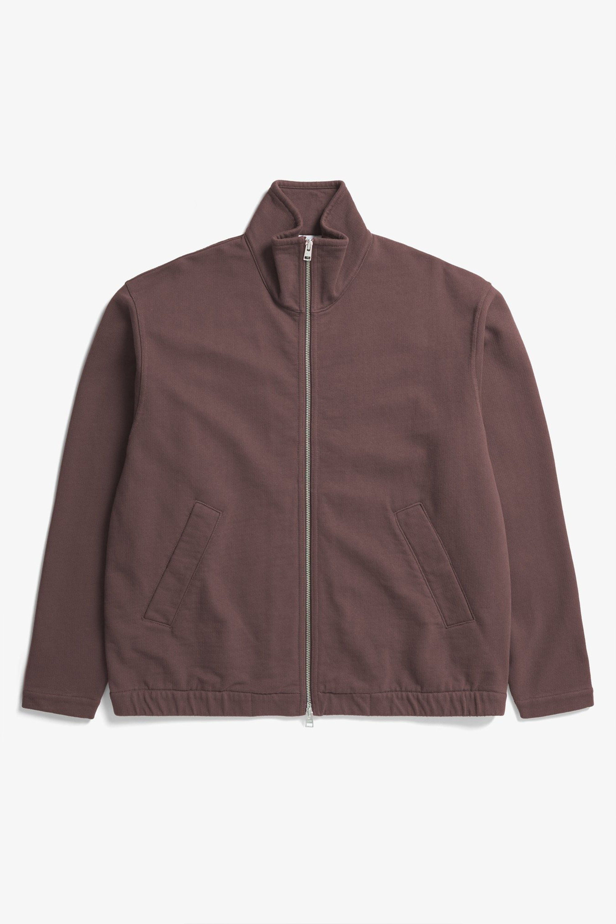 Bjorn Relaxed Organic Loopback Track Jacket Mahogany