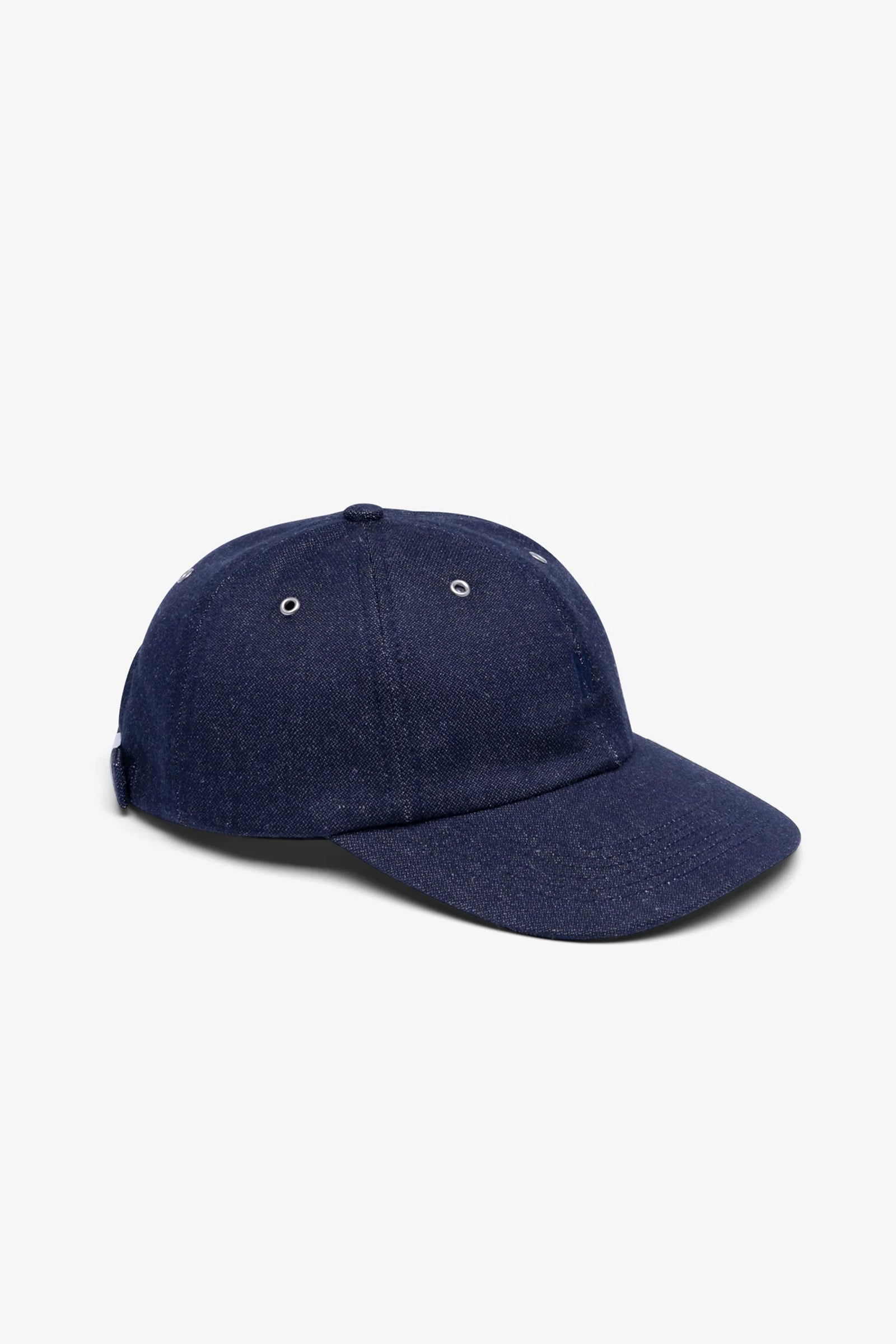 Broken Twill Cotton Linen Denim 6 Panel Cap Indigo