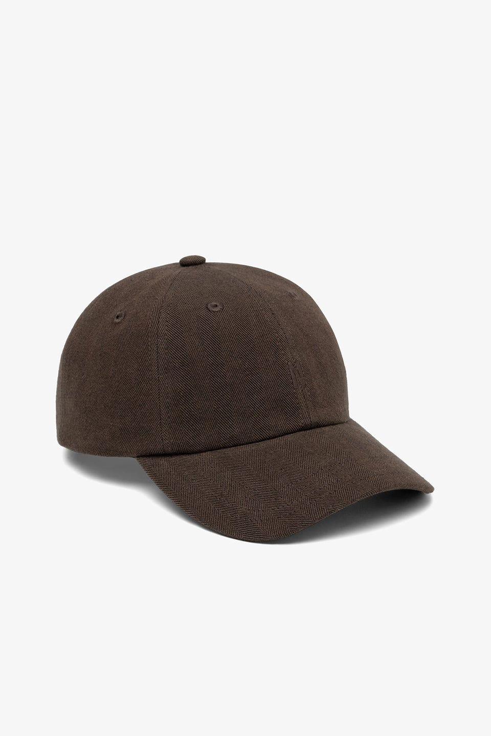 Cotton Wool Herringbone Twill 6- Panel Cap Delicioso Brown_1