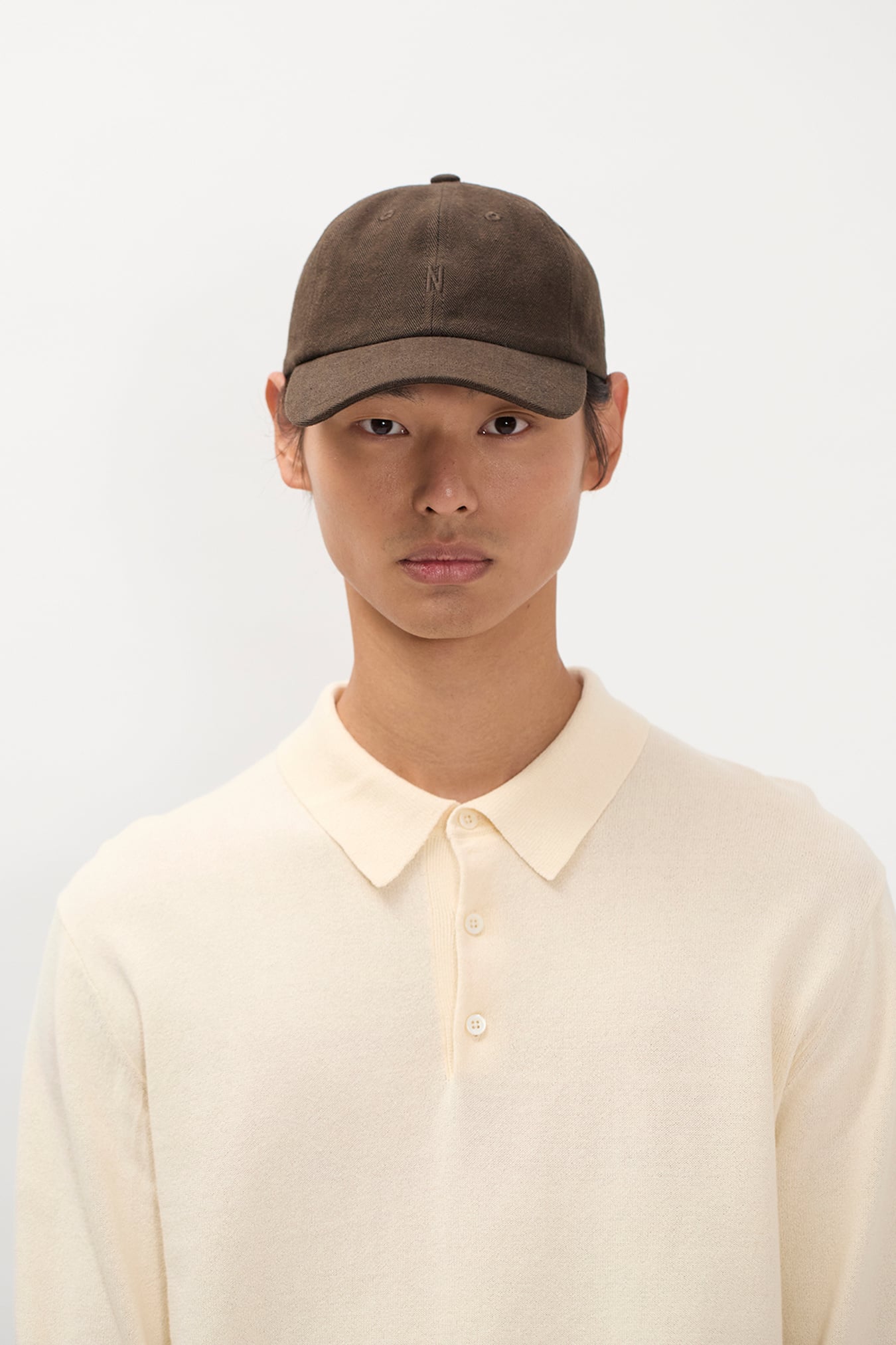 Cotton Wool Herringbone Twill 6- Panel Cap Delicioso Brown