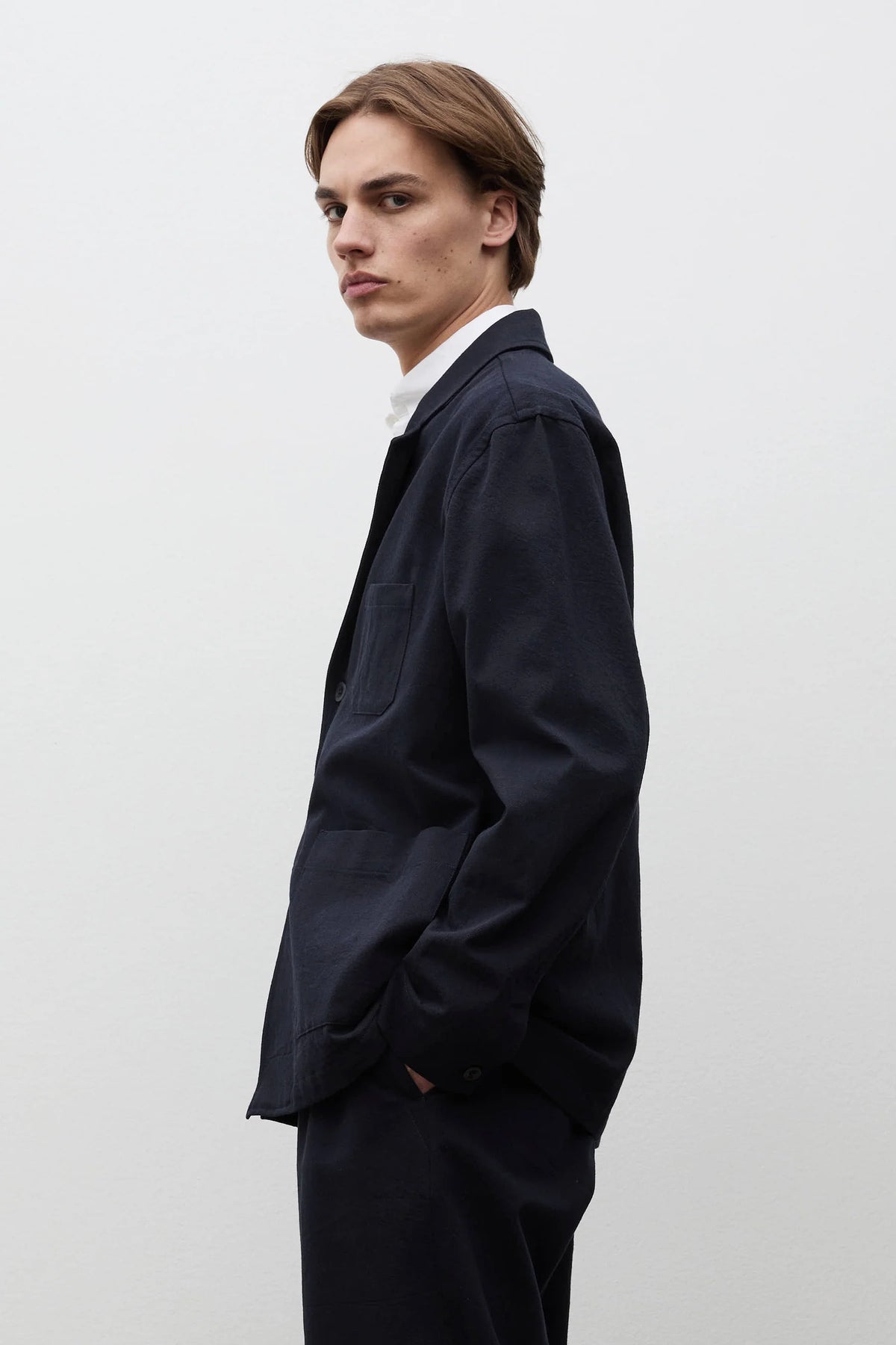 Dyvig Cotton Wool Twill Sports Blazer Dark Navy_4