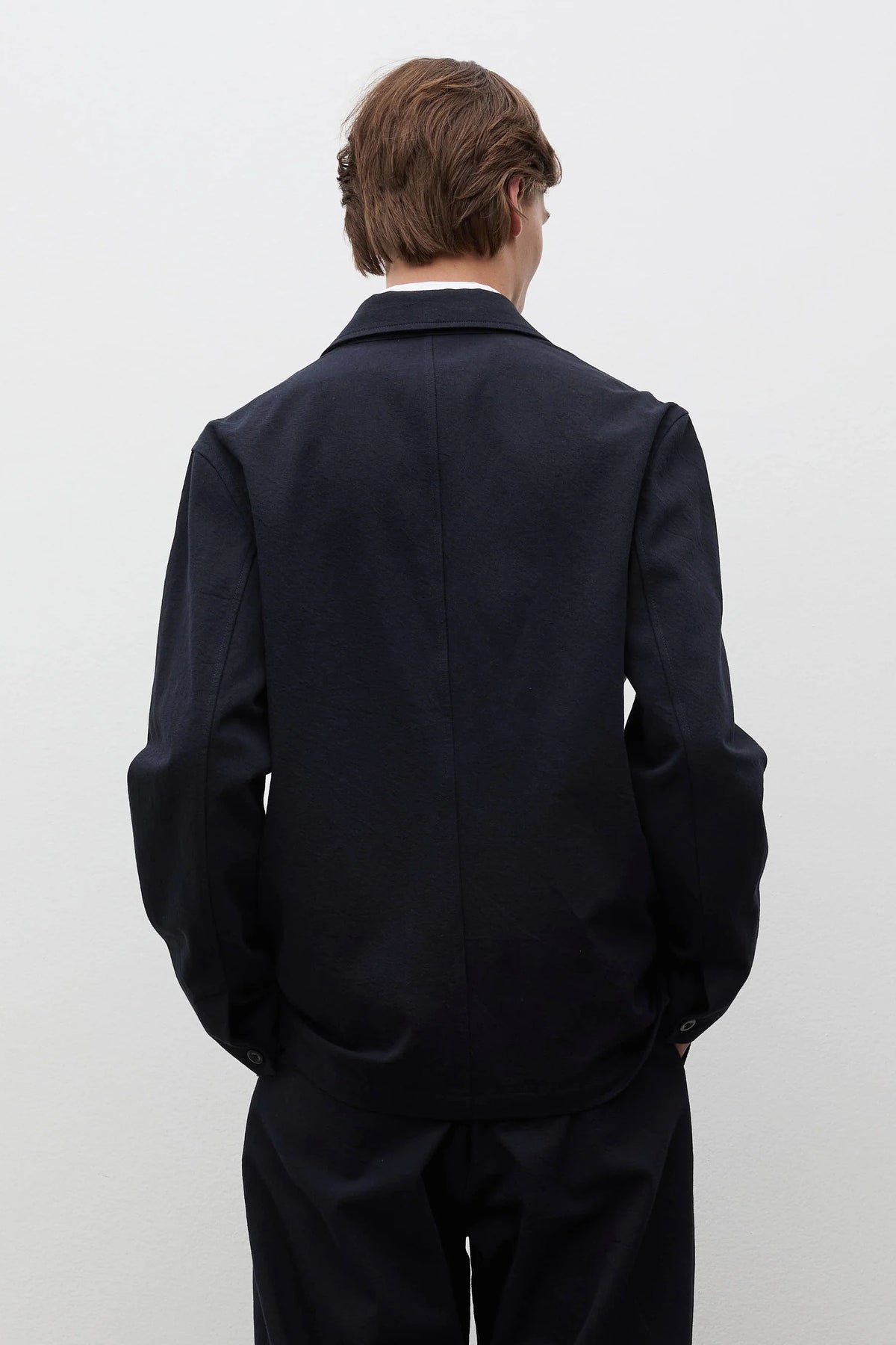 Dyvig Cotton Wool Twill Sports Blazer Dark Navy_5
