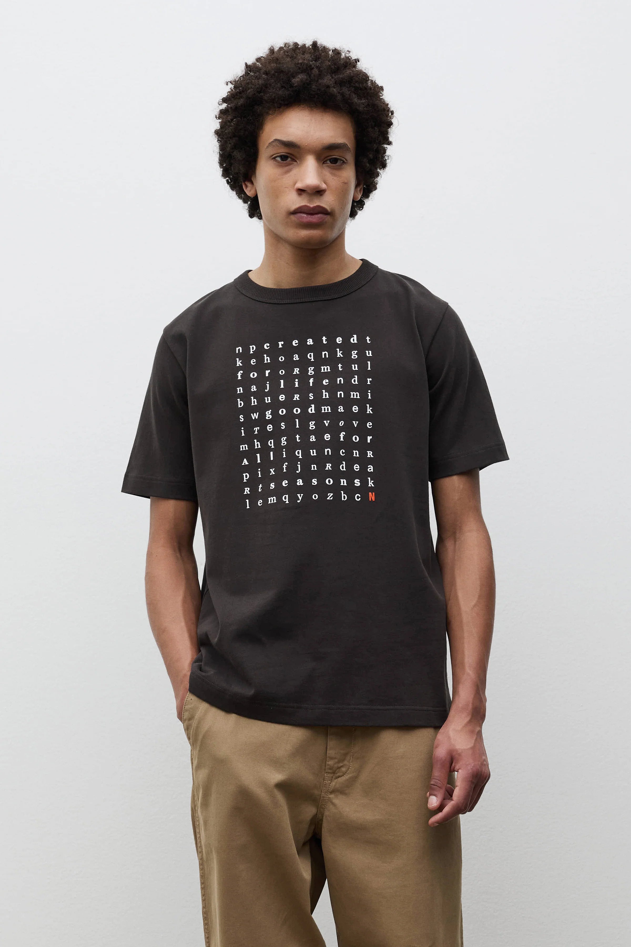 Elmelunde Organic Dry Cotton Crossword T-Shirt Black