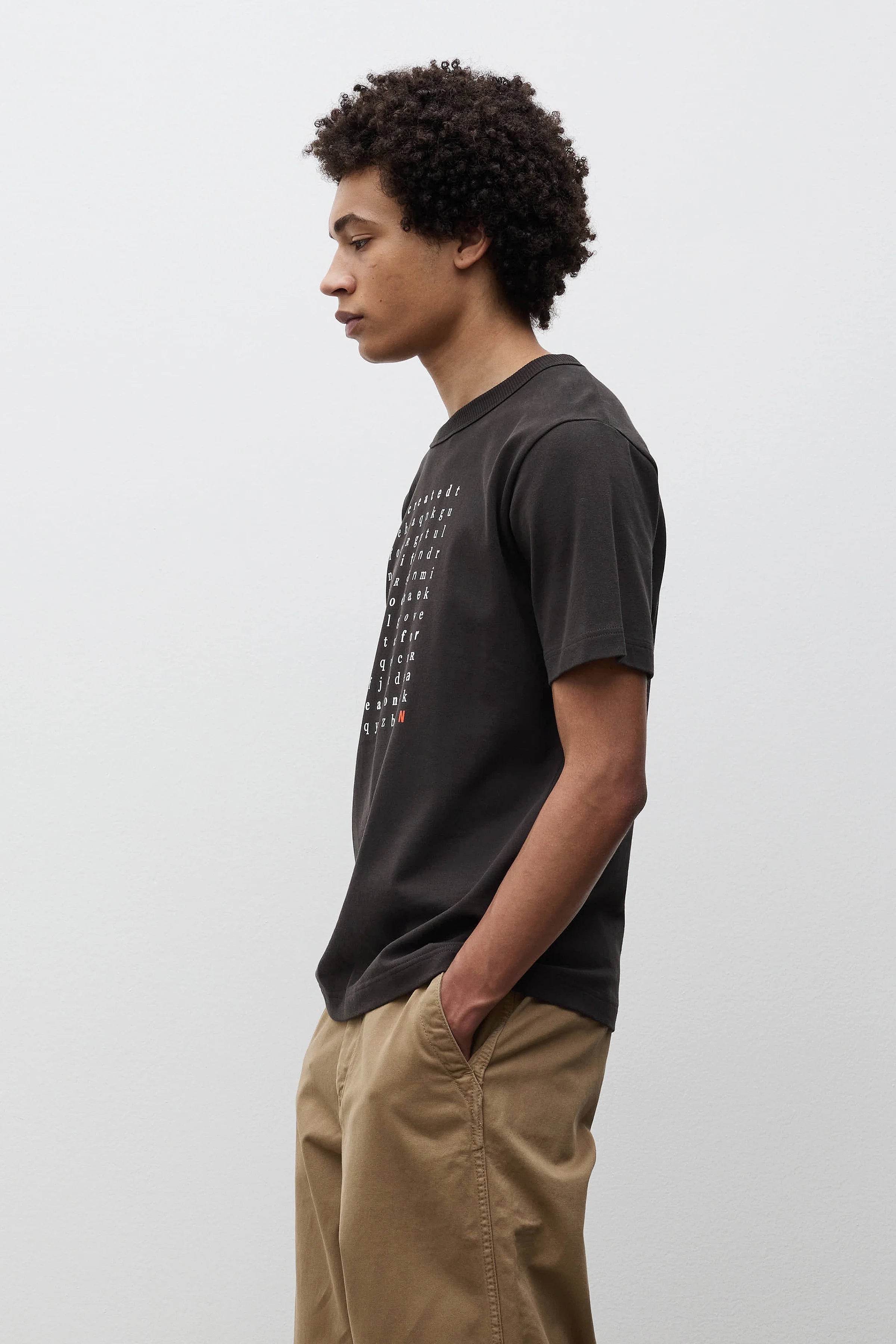Elmelunde Organic Dry Cotton Crossword T-Shirt Black_2