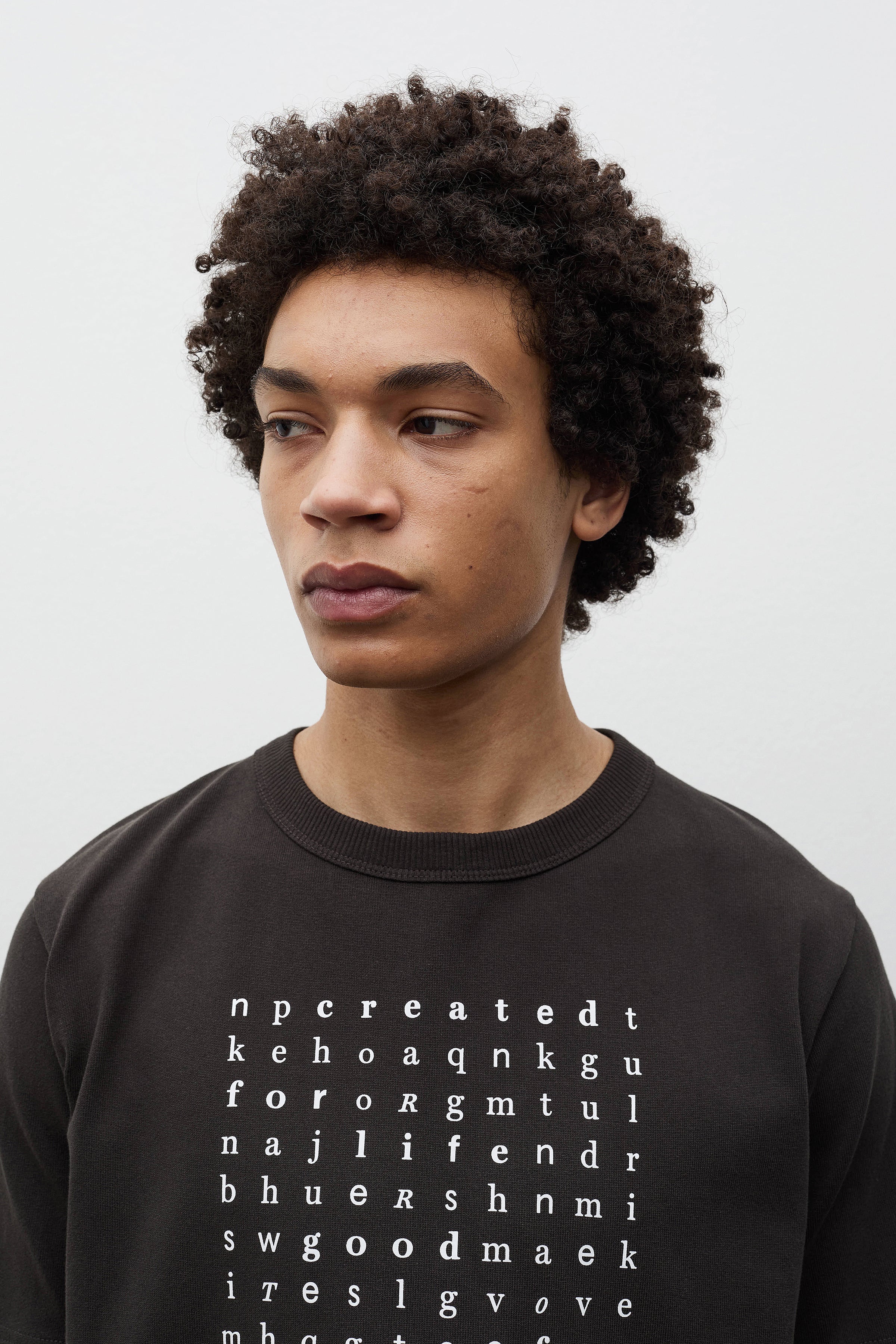 Elmelunde Organic Dry Cotton Crossword T-Shirt Black_4