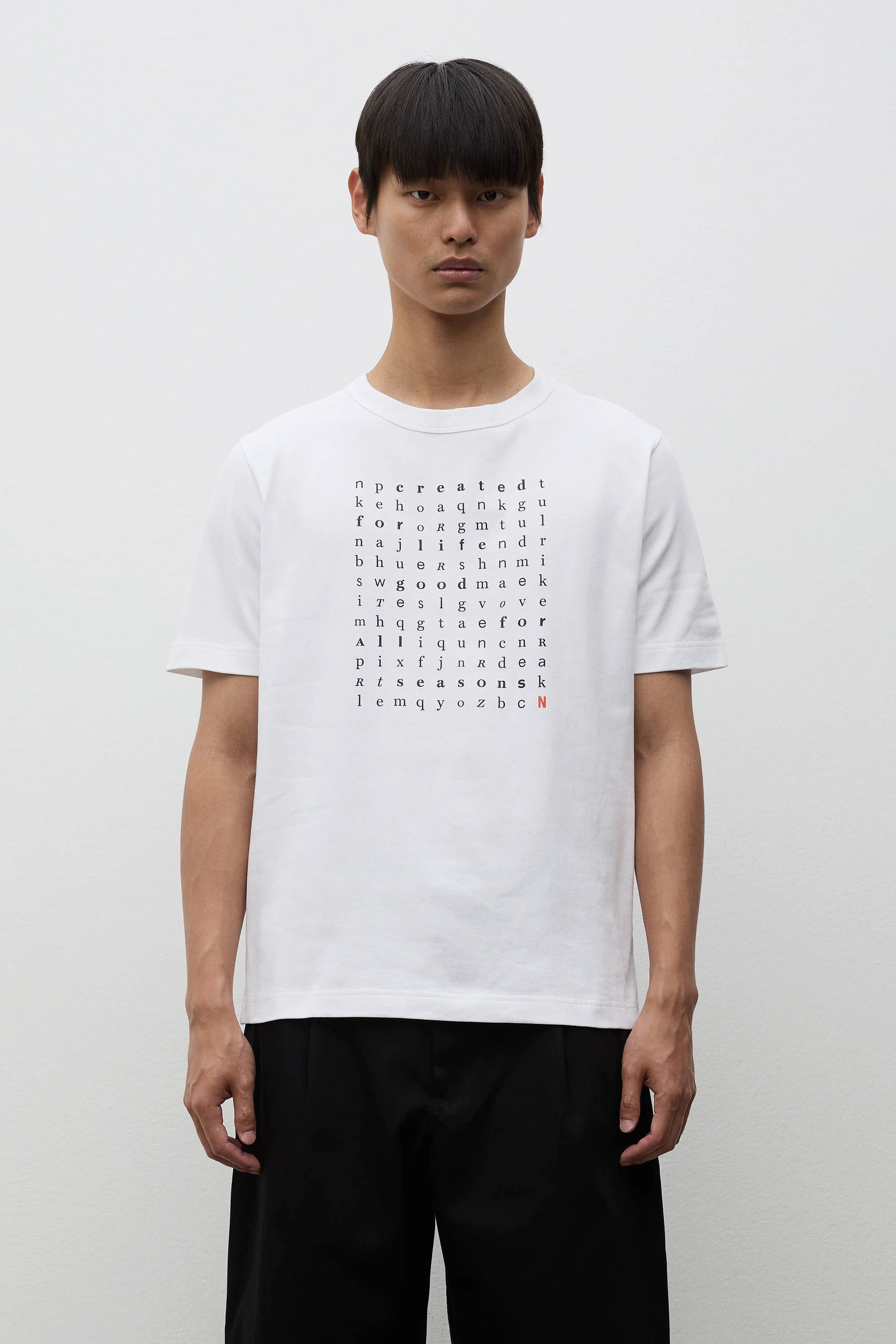 Elmelunde Organic Dry Cotton Crossword T-Shirt White