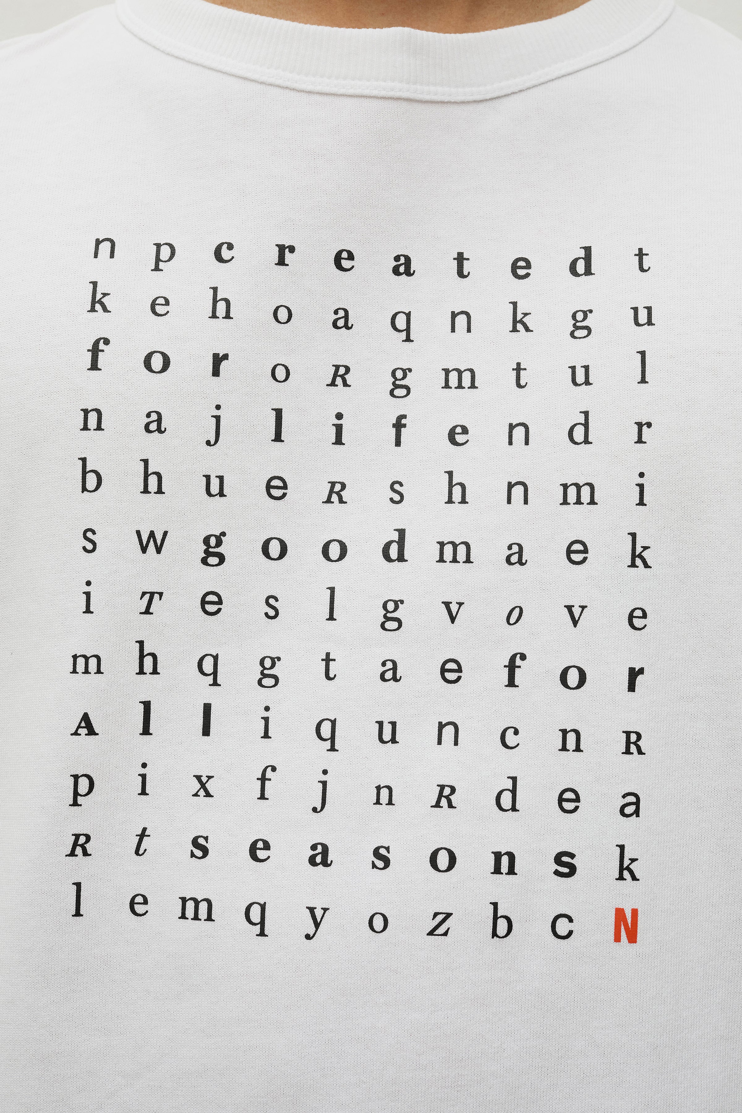 Elmelunde Organic Dry Cotton Crossword T-Shirt White_5