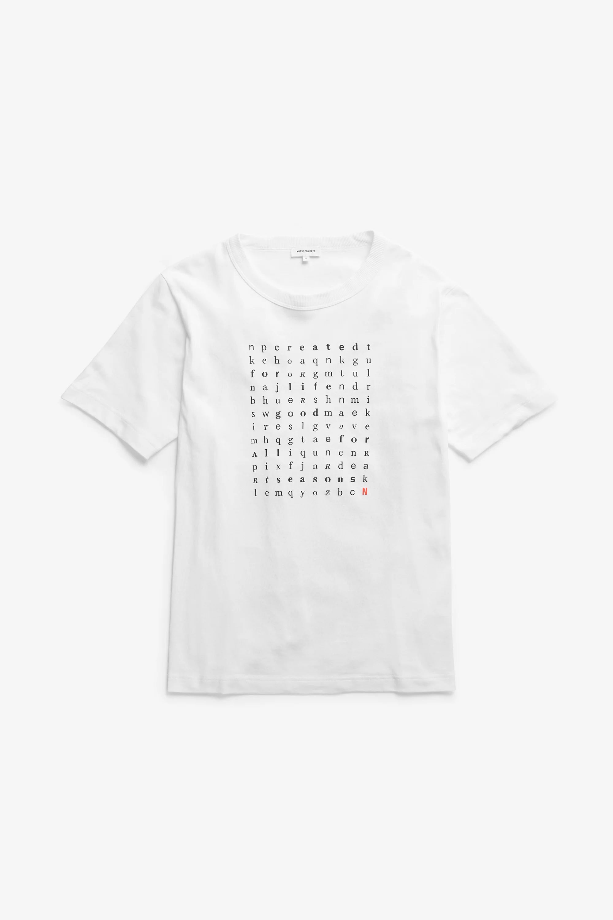 Elmelunde Organic Dry Cotton Crossword T-Shirt White_6
