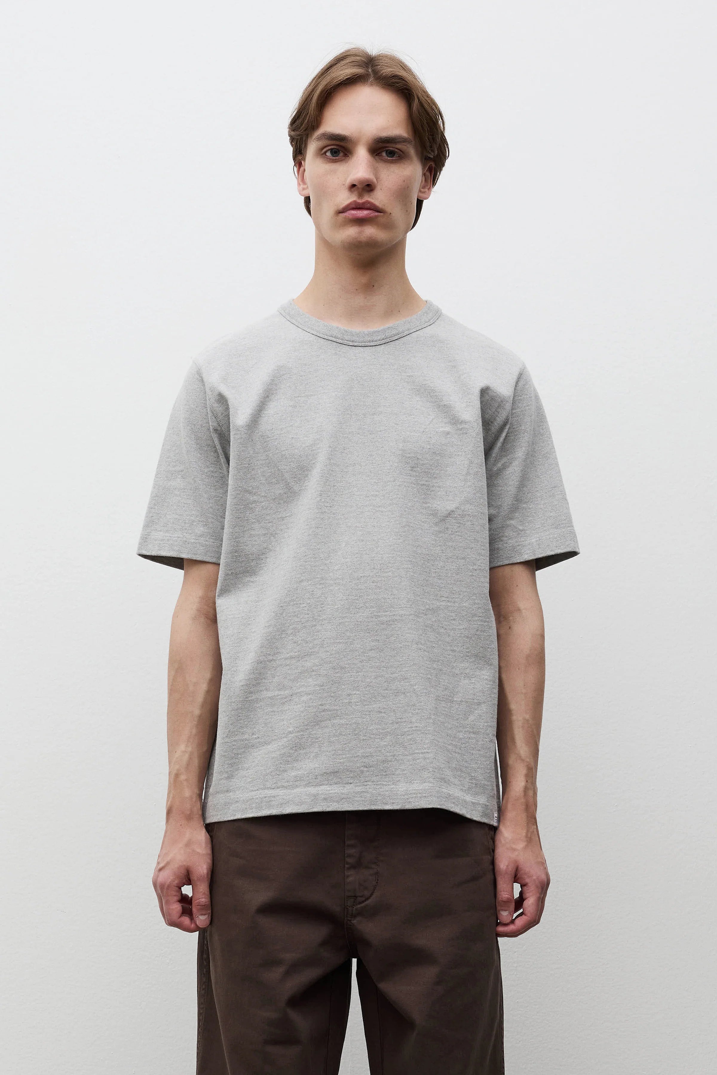 Elmelunde Soft Compact Cotton T-Shirt Grey Melange_1