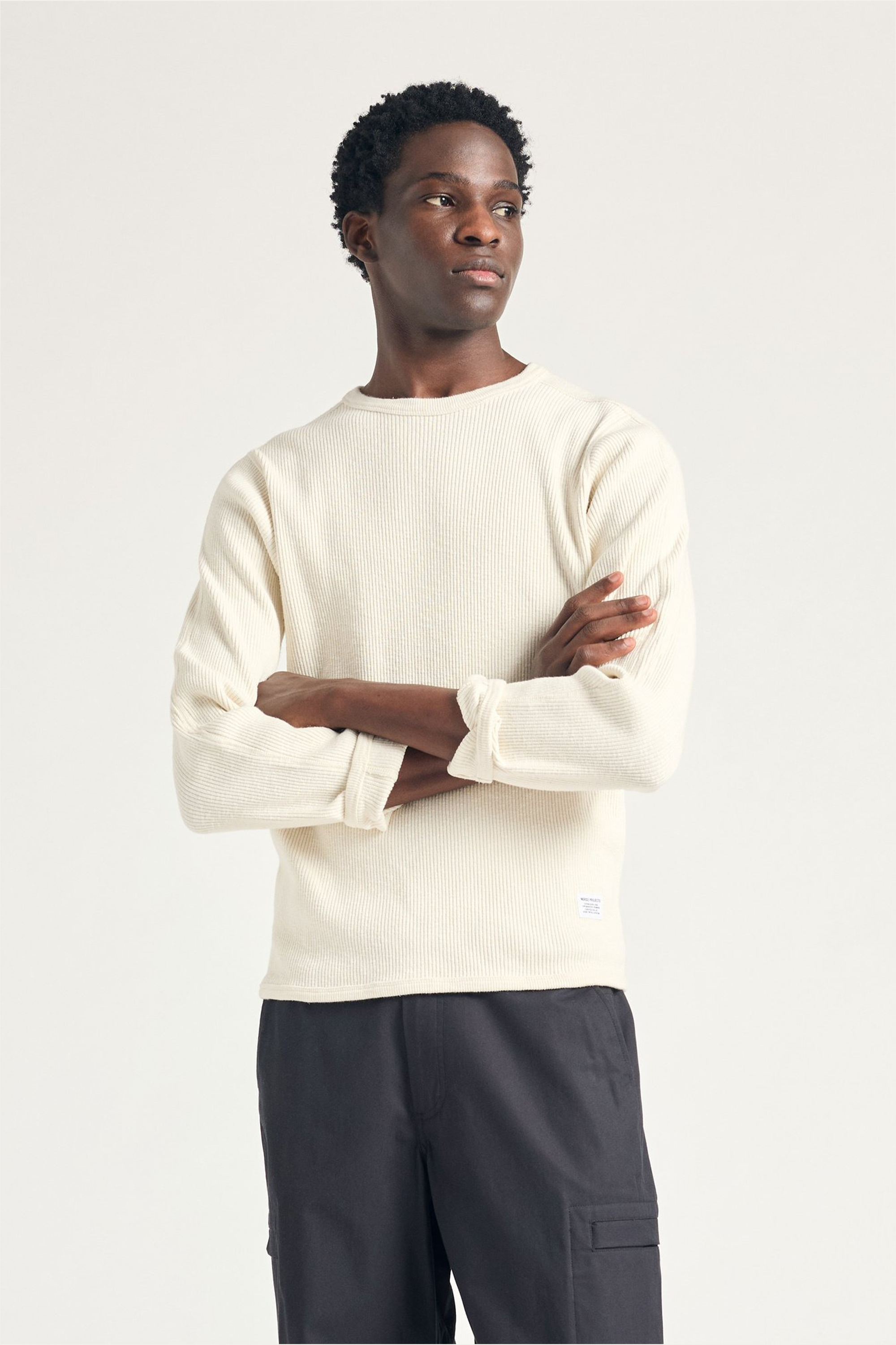 Eske Military Rib LS T-Shirt Ecru_1