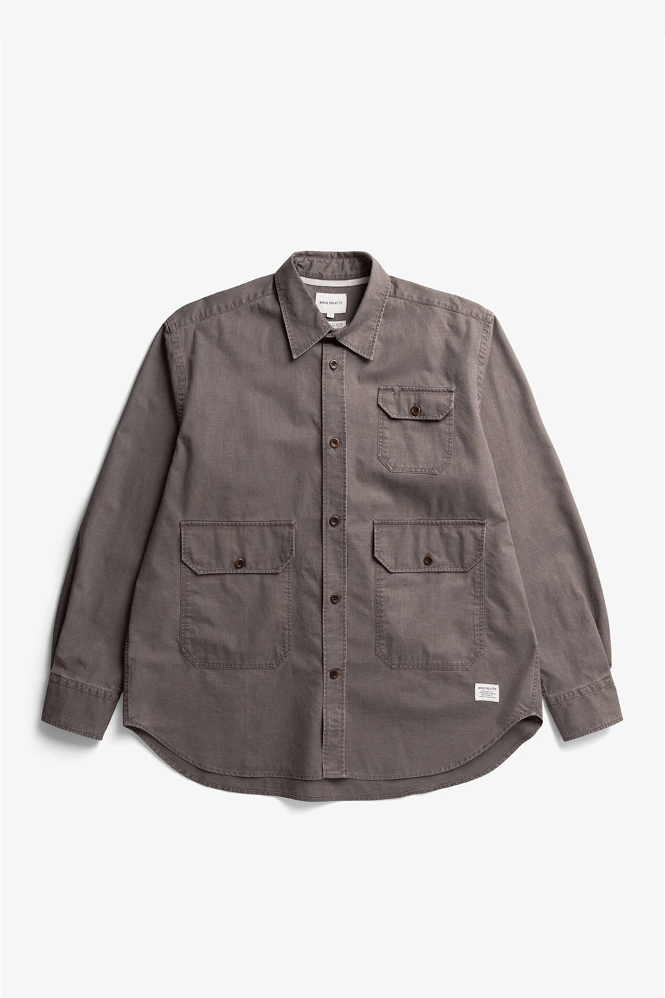 Espevik Faded Pigment Dyed Oversize Utility Shirt Shale_1