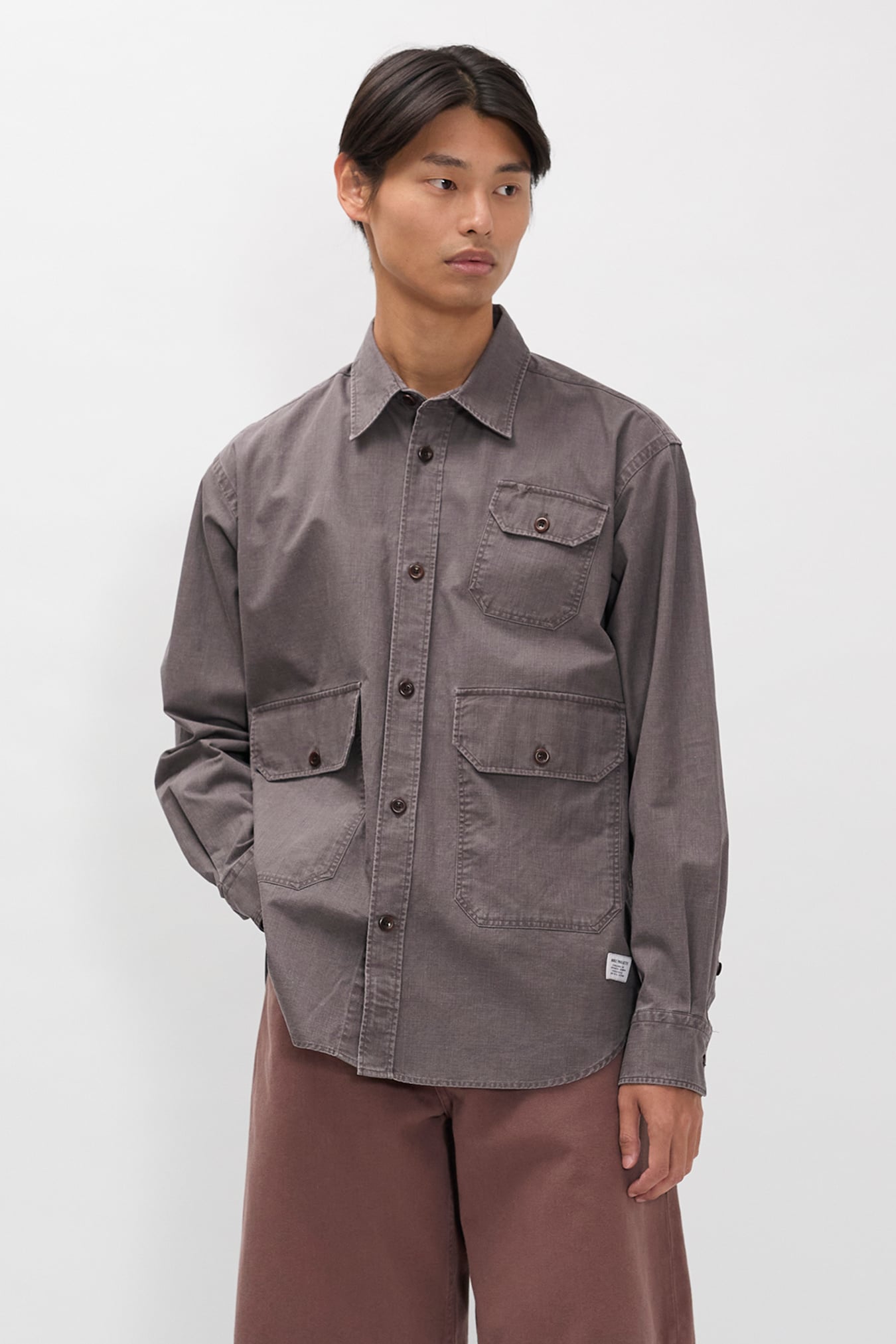 Espevik Faded Pigment Dyed Oversize Utility Shirt Shale_3