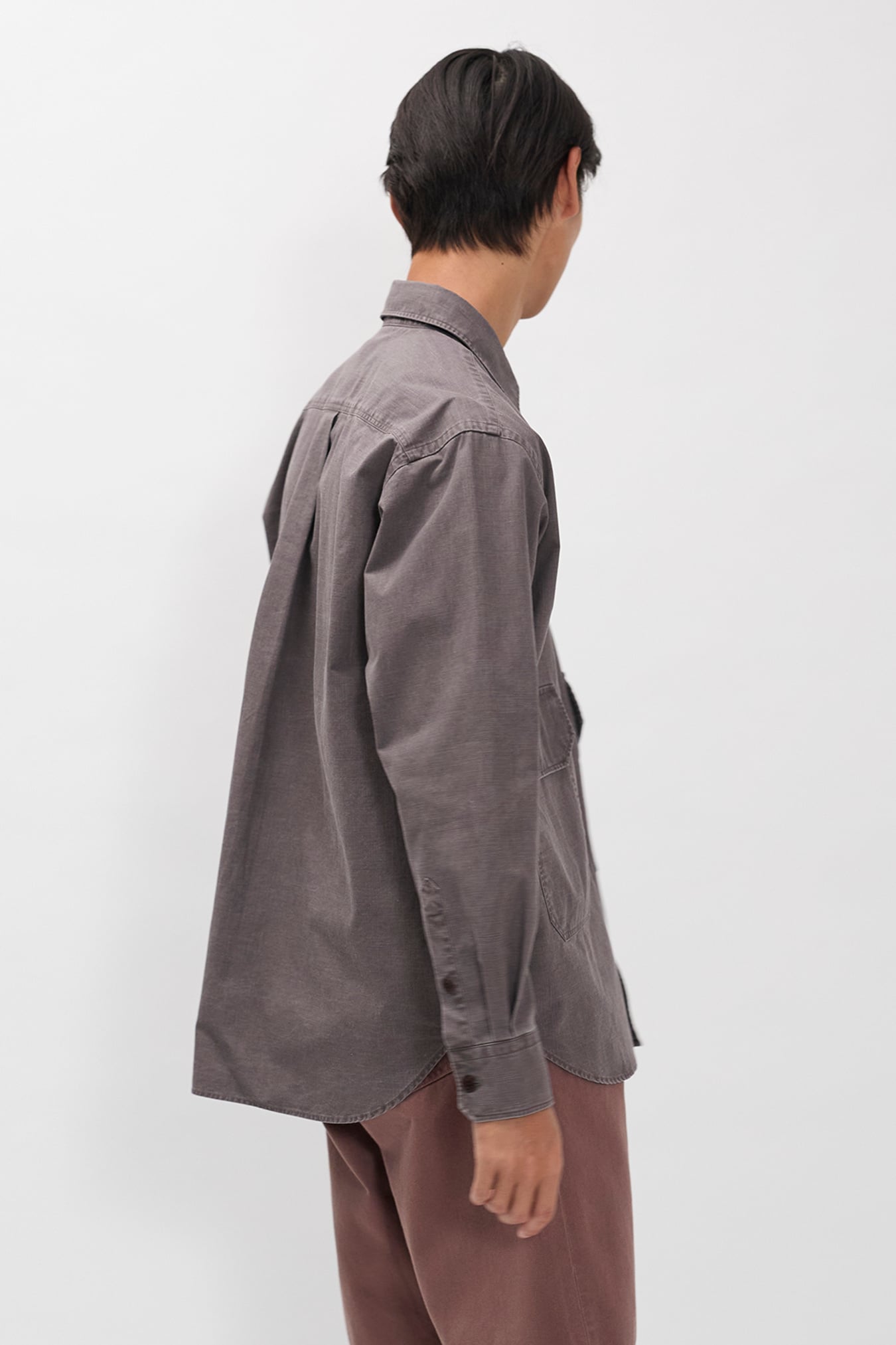 Espevik Faded Pigment Dyed Oversize Utility Shirt Shale_4