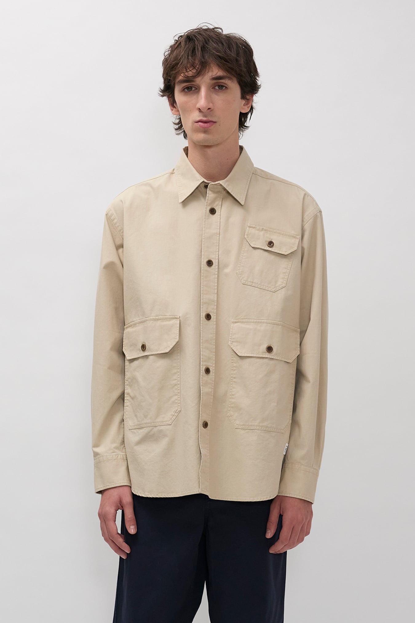 Espevik Faded Pigment Dyed Oversize Utility Shirt Tan_6