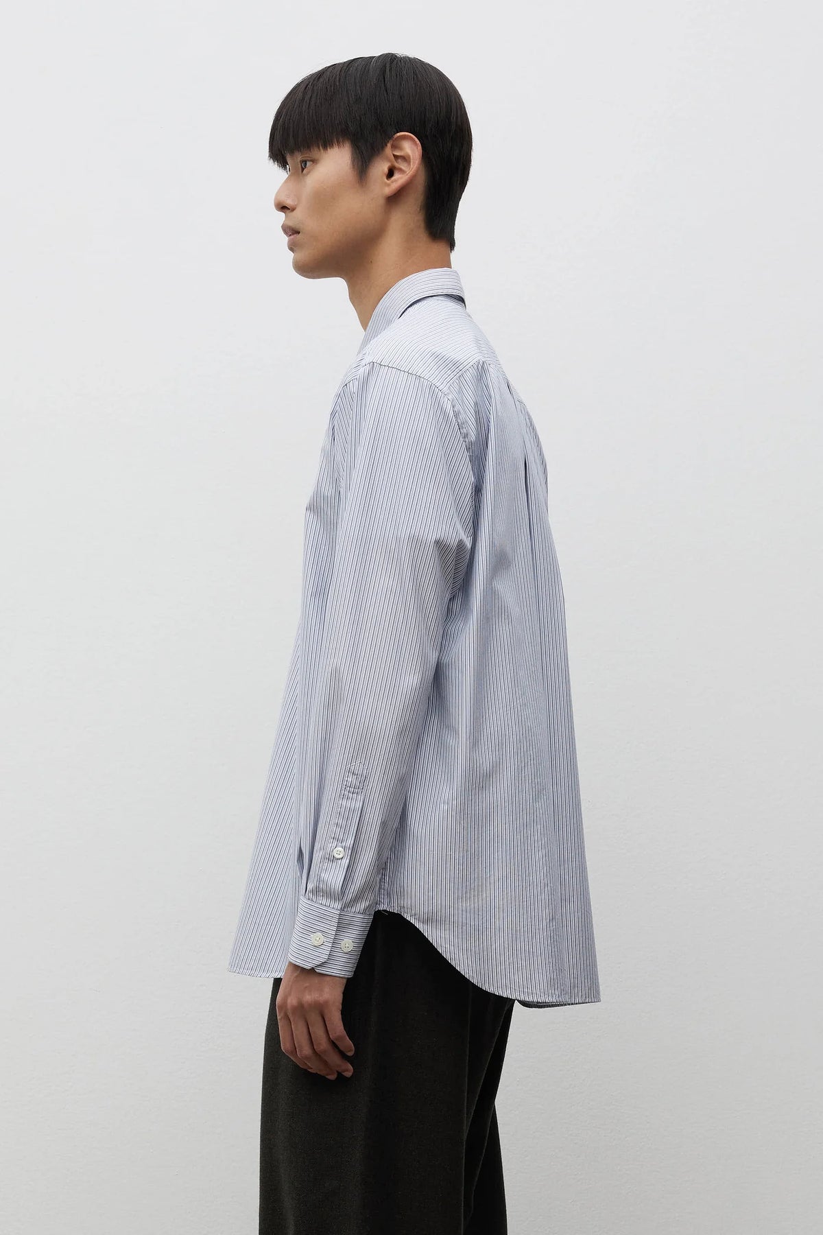 Espevik Fine Cotton Poplin Oversize Shirt White Blue Stripe_2