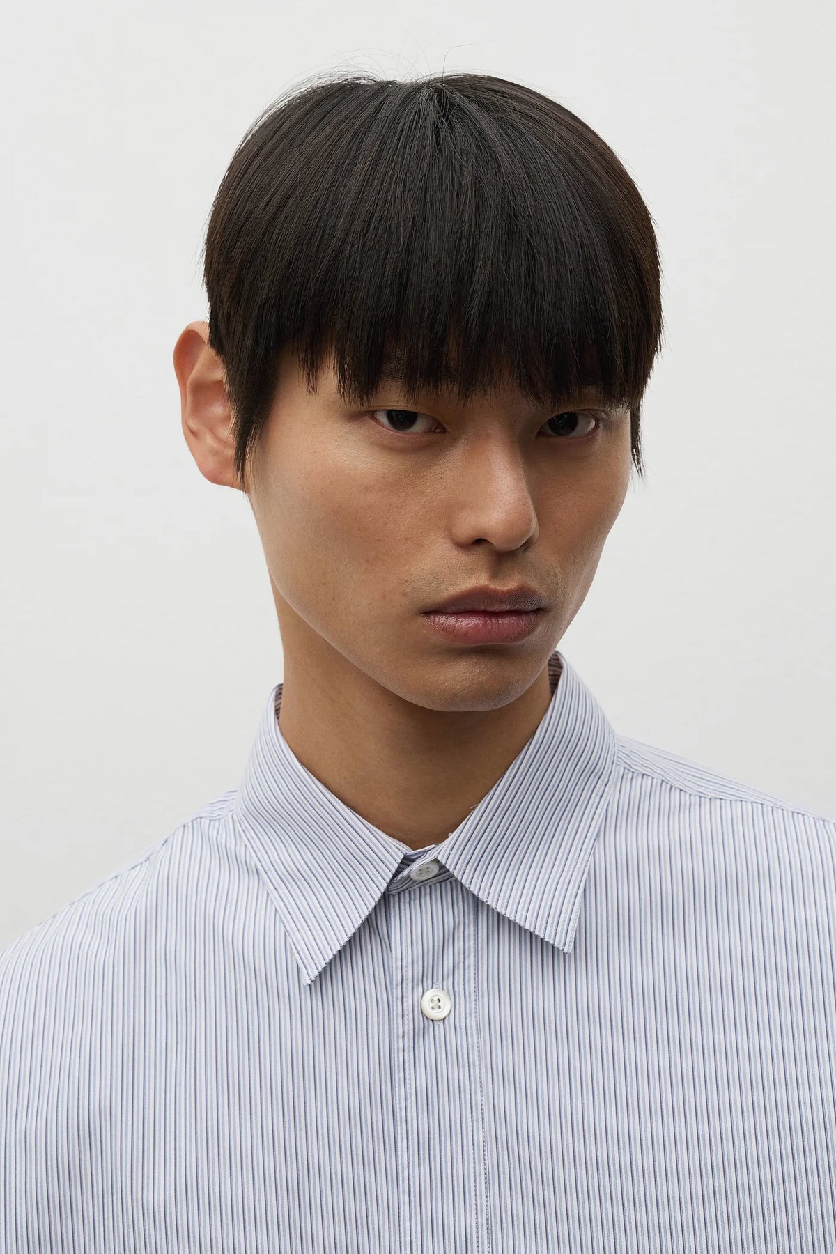 Espevik Fine Cotton Poplin Oversize Shirt White Blue Stripe_4
