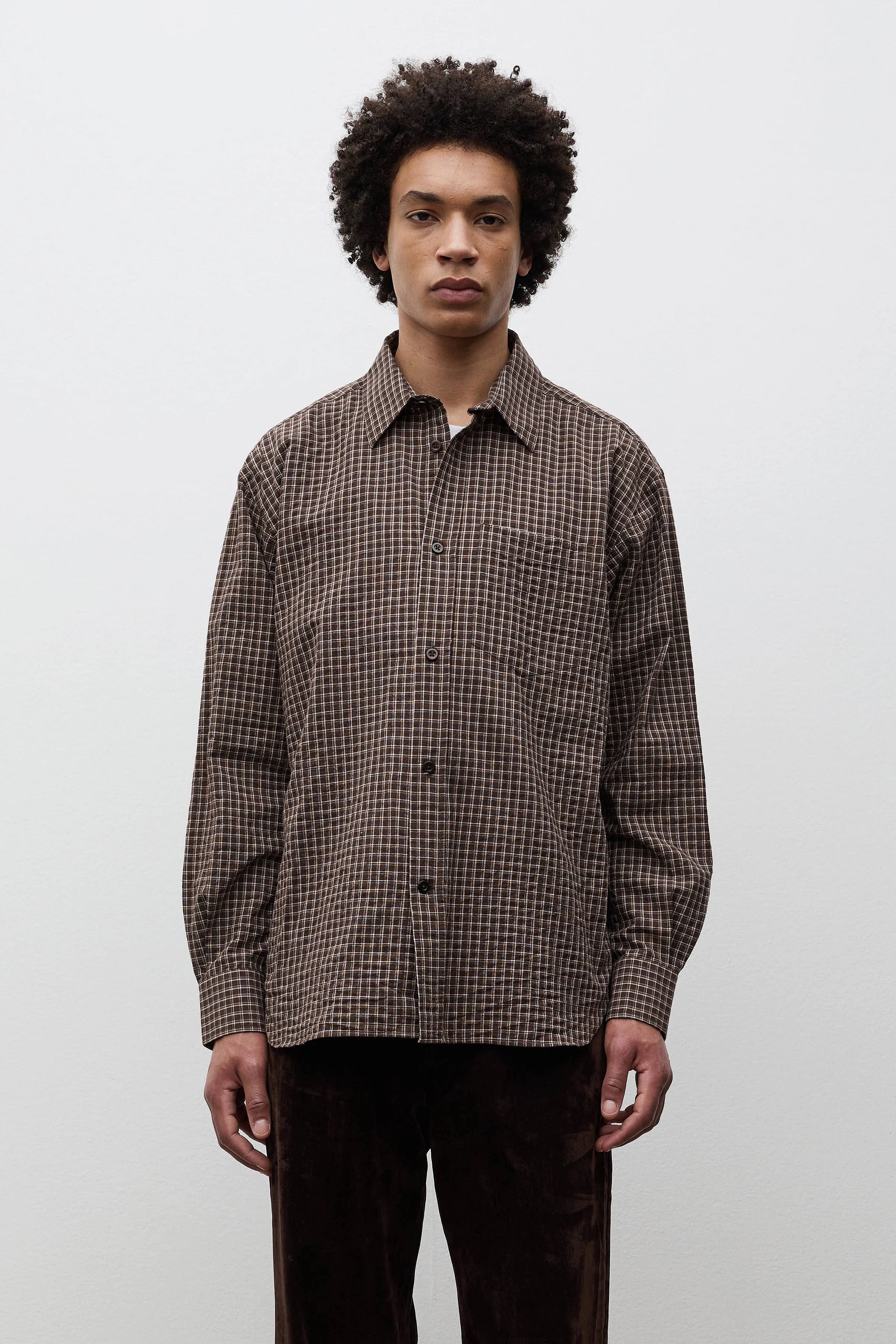 Espevik Oversized Check Shirt Delicioso Brown