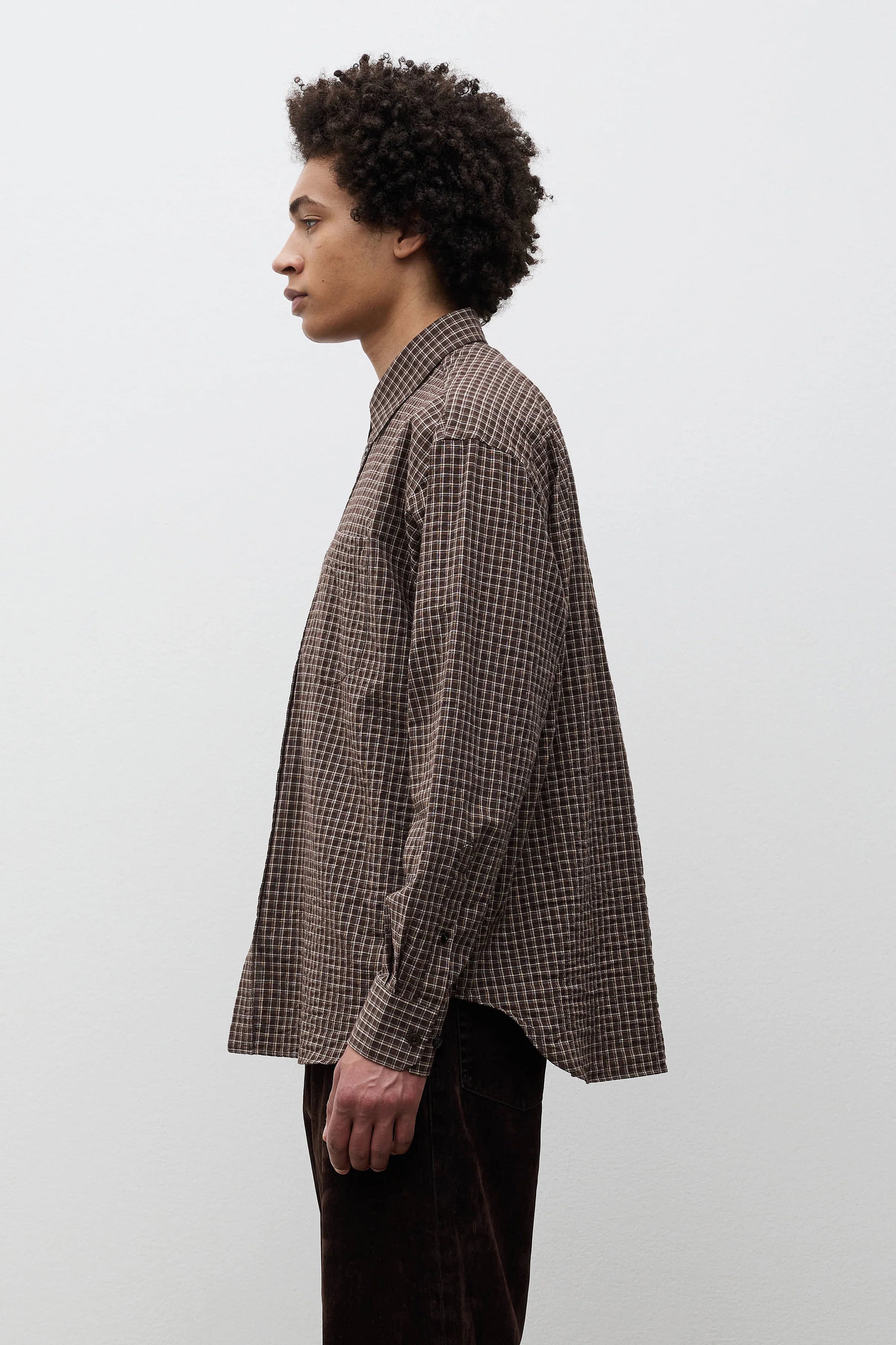 Espevik Oversized Check Shirt Delicioso Brown_2
